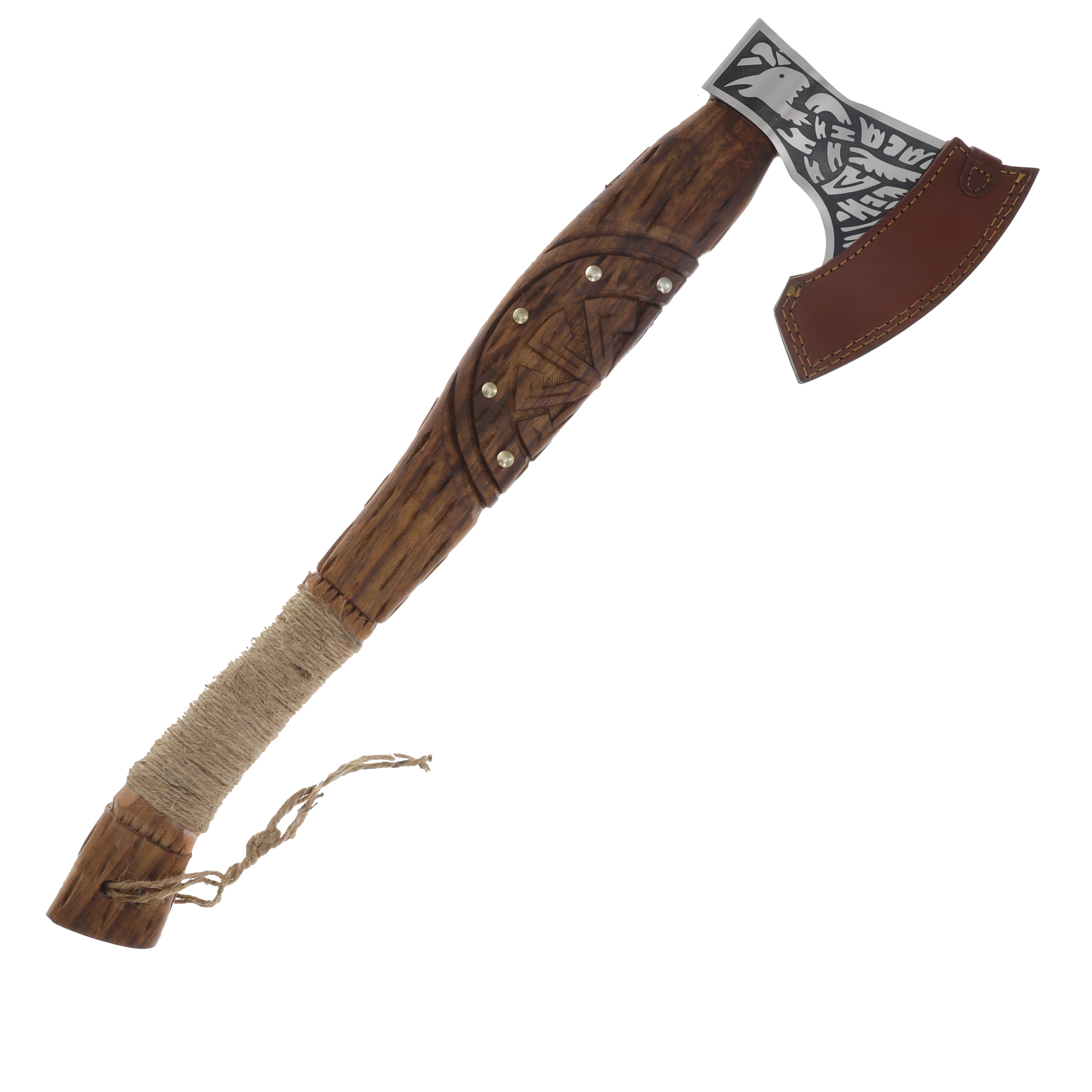 Szco 22Inch Viking Compass Axe SS Leather Sheath 882489 View 4