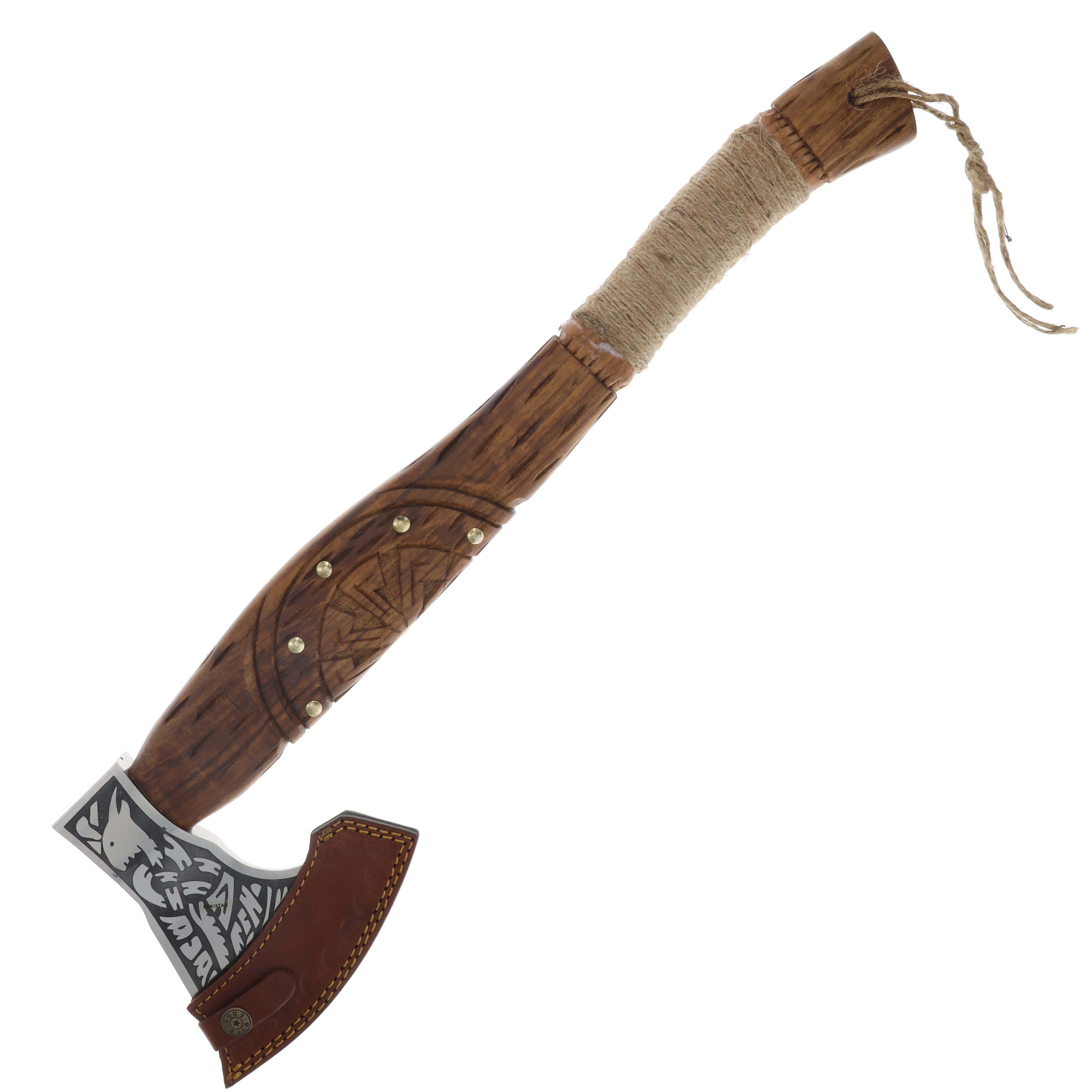 Szco 22Inch Viking Compass Axe SS Leather Sheath 882489 View 3