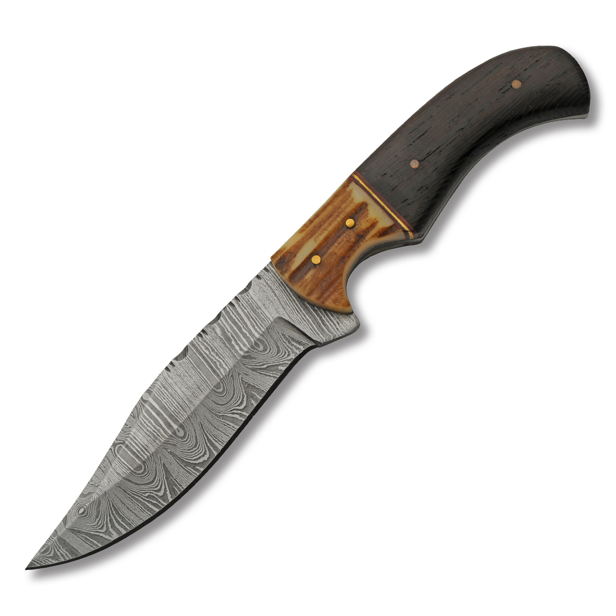 9 Inch ELD Hunter Stag and Buffalo Horn Handle Leather Sheath DM1400 View 1