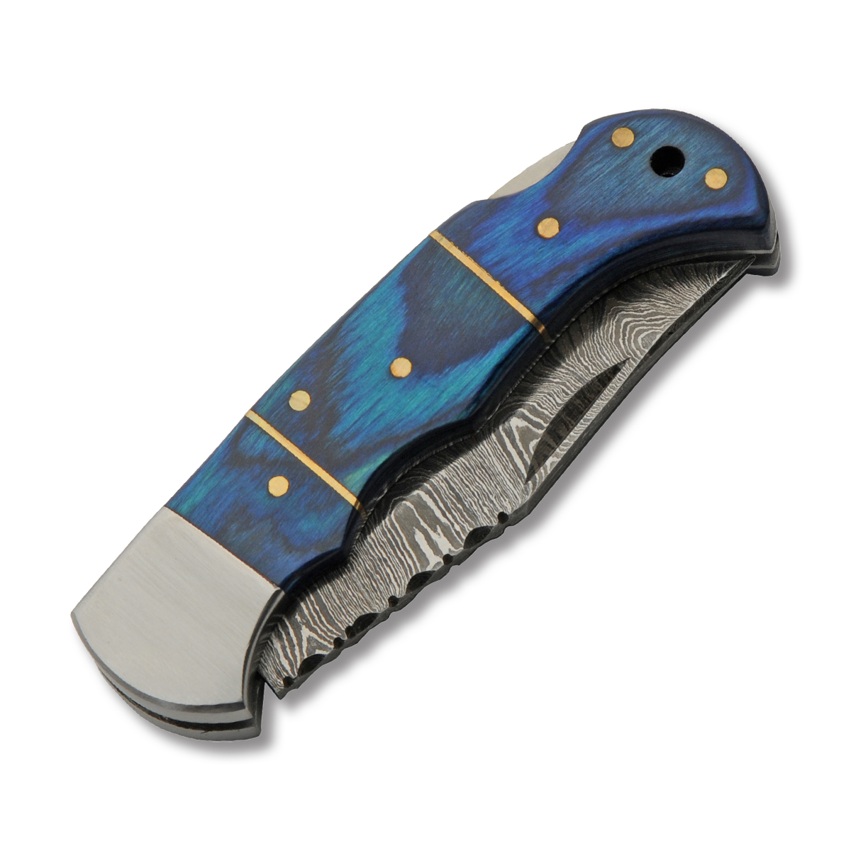 Szco 3.75" Steel Bolster Blue Wood Lockback DM1402BL View 3