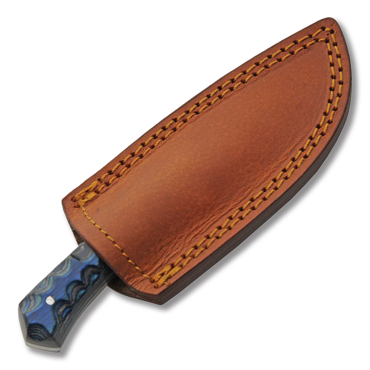 Szco 6.5" Sapphire Wood Skinner Black Acrylic Bolster Leather Sheath DM1404BL View 3