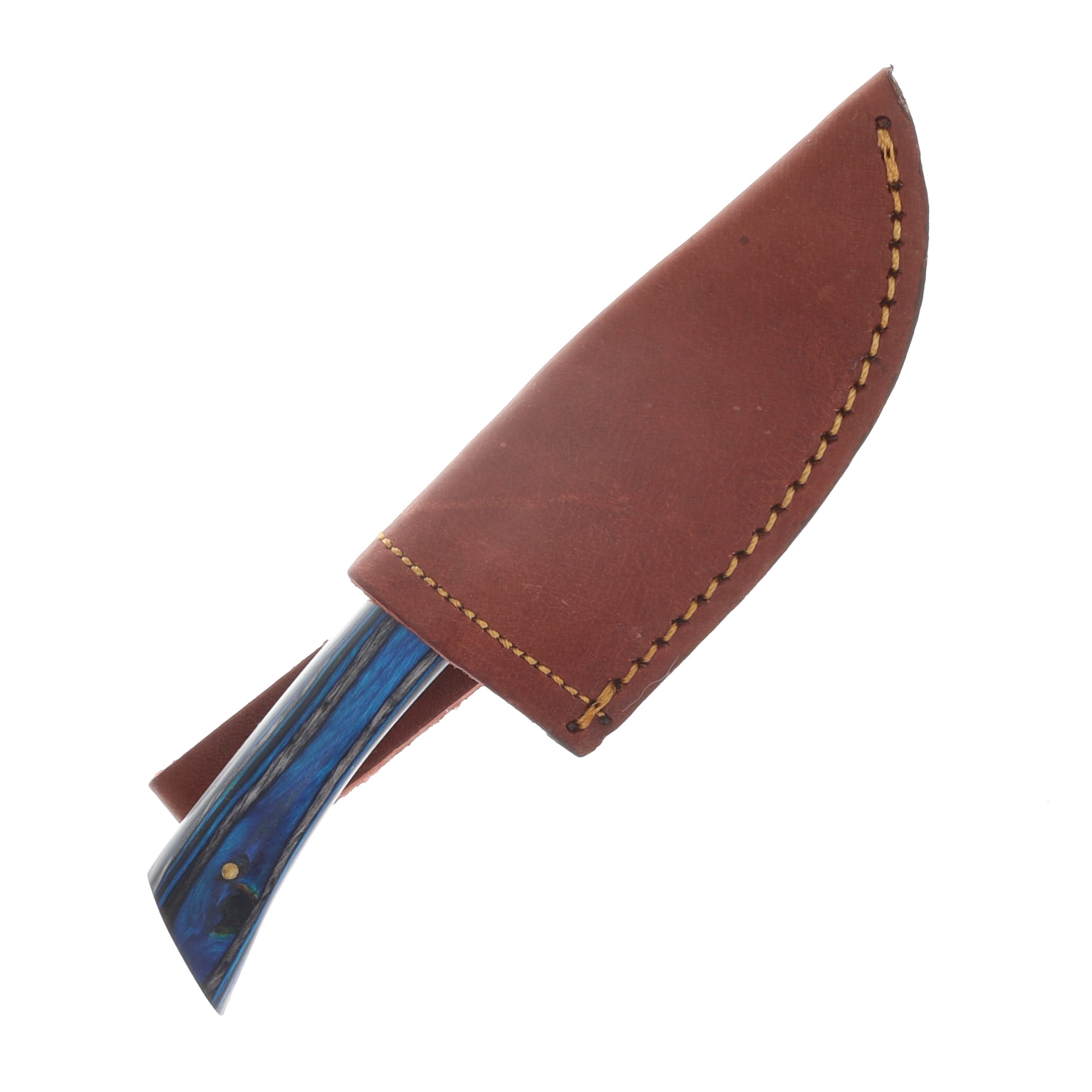 Szco 6.75" Forged Skinner Sapphire Hunter Blue Wood Leather Sheath HS4450 View 5