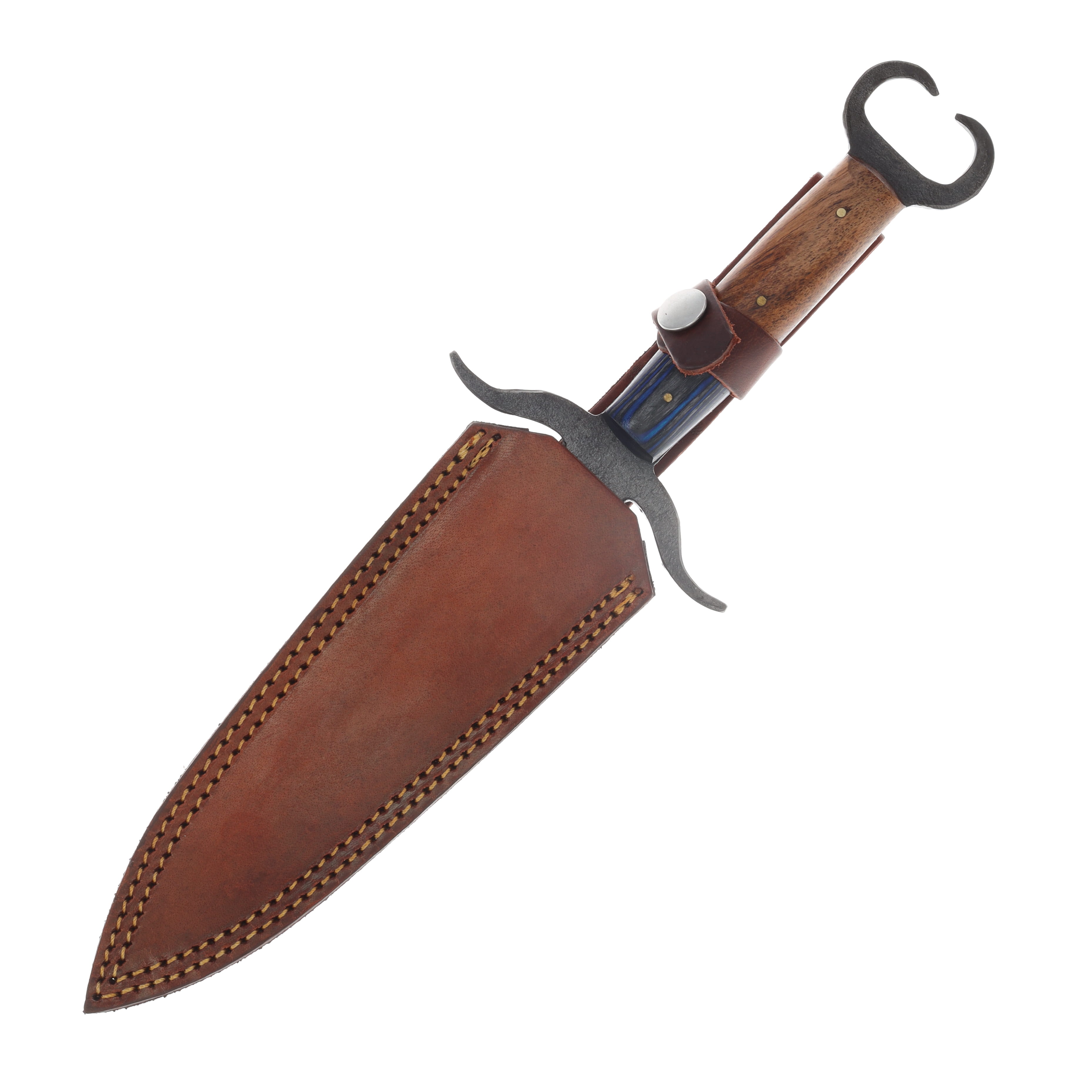 Szco 13" Forged Manta Hunter Wood Leather Sheath HS4460 View 5
