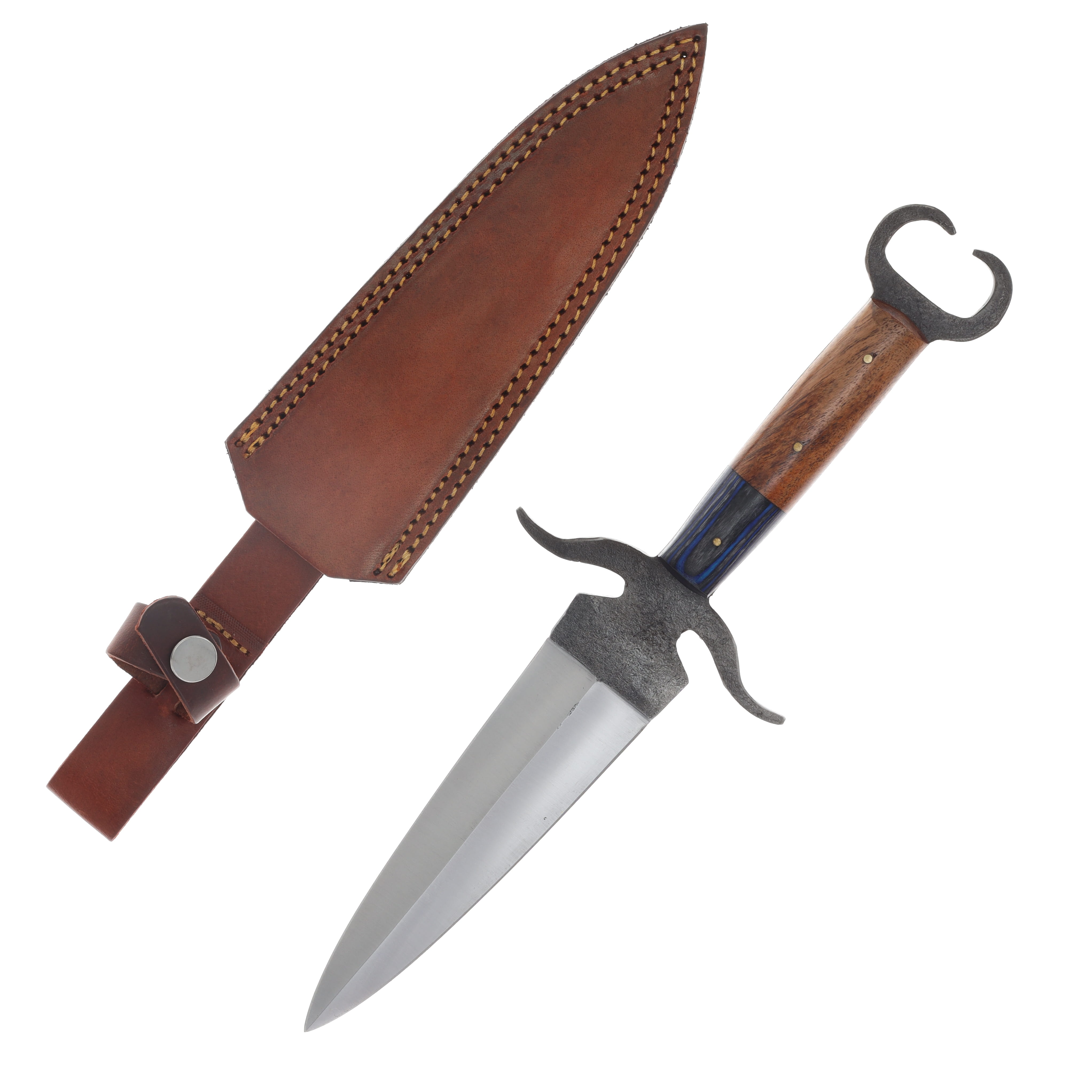 Szco 13" Forged Manta Hunter Wood Leather Sheath HS4460 View 1