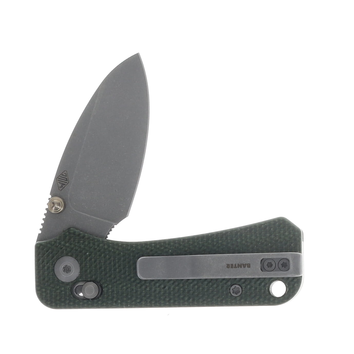 CIVIVI Baby Banter 2 Green 2.34 Inch Plain Gray Stonewash Drop Point C23074-3 View 4