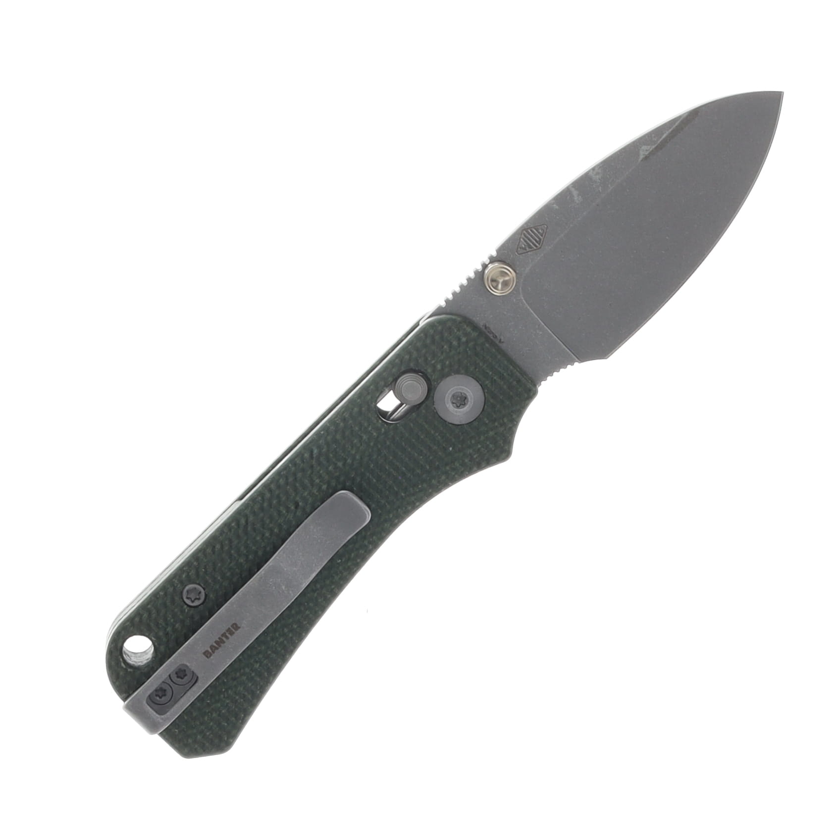 CIVIVI Baby Banter 2 Green 2.34 Inch Plain Gray Stonewash Drop Point C23074-3 View 2