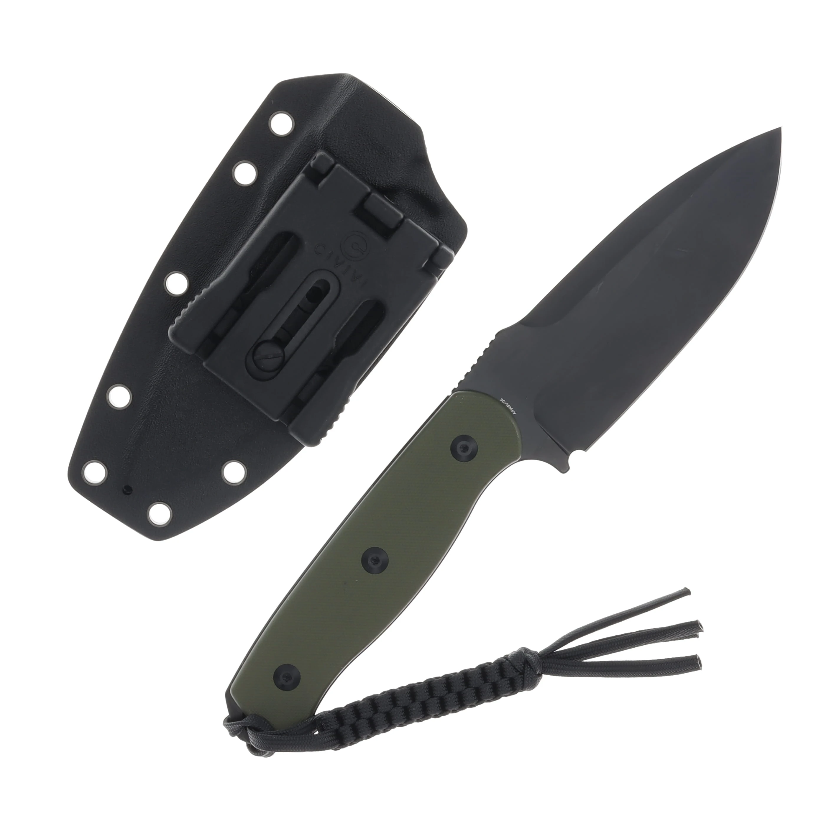 SENCUT Toxodon Fixed Blade Knife OD 4.57 Inch Plain Black Drop Point S24036-2 View 2