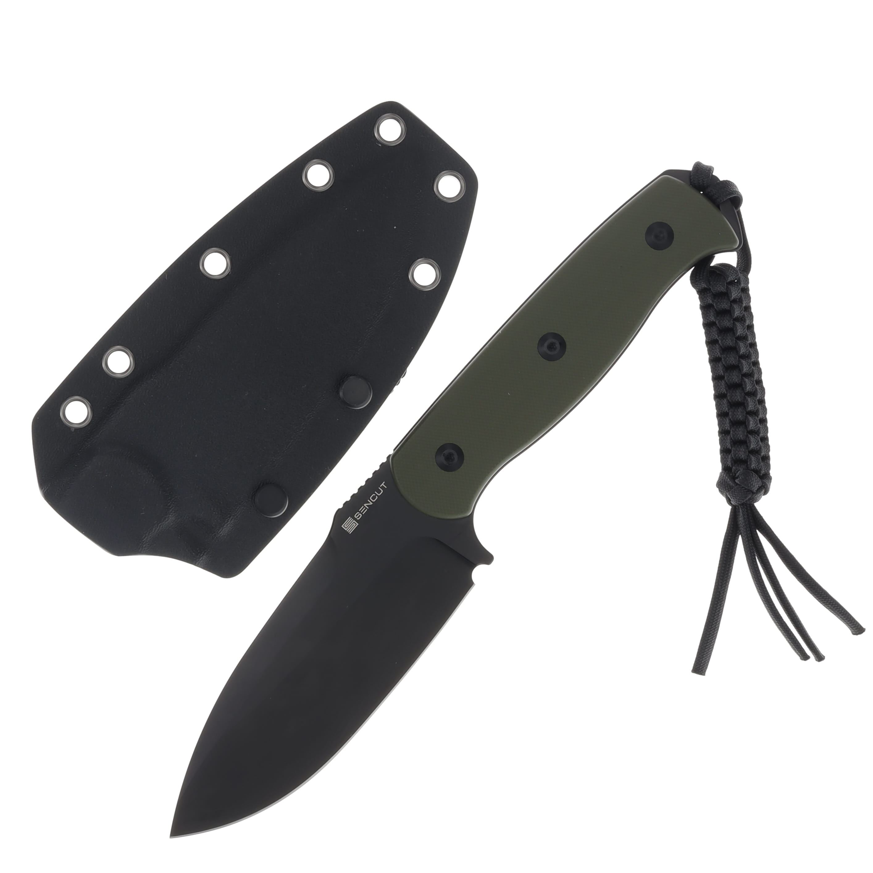 SENCUT Toxodon Fixed Blade Knife OD 4.57 Inch Plain Black Drop Point S24036-2 View 1