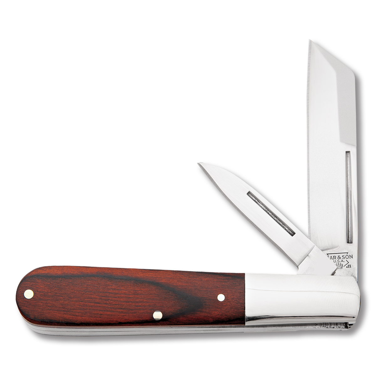 Bear & Son Large Sheepsfoot 2-Blade Barlow Folding Knife Rosewood BR2280R View 1