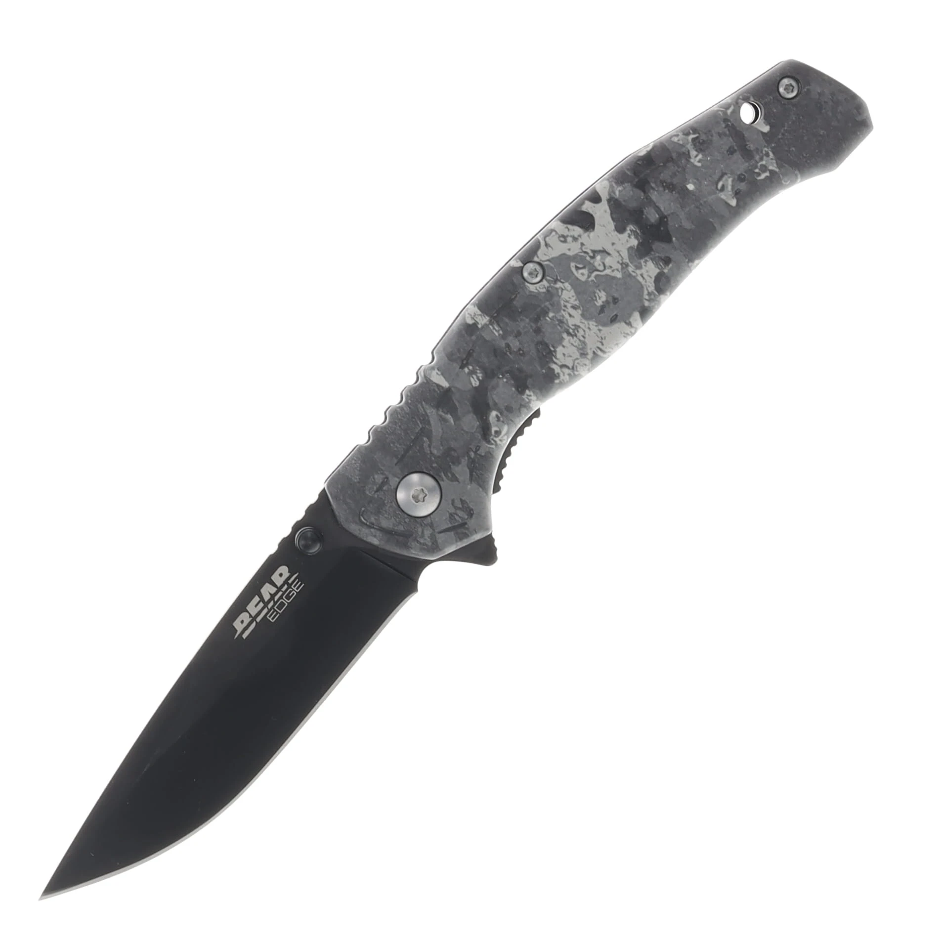 Bear & Son Bear Edge Brisk 2.0 Midnight Camo 3.12in Plain Black Drop Point BR61552 View 1