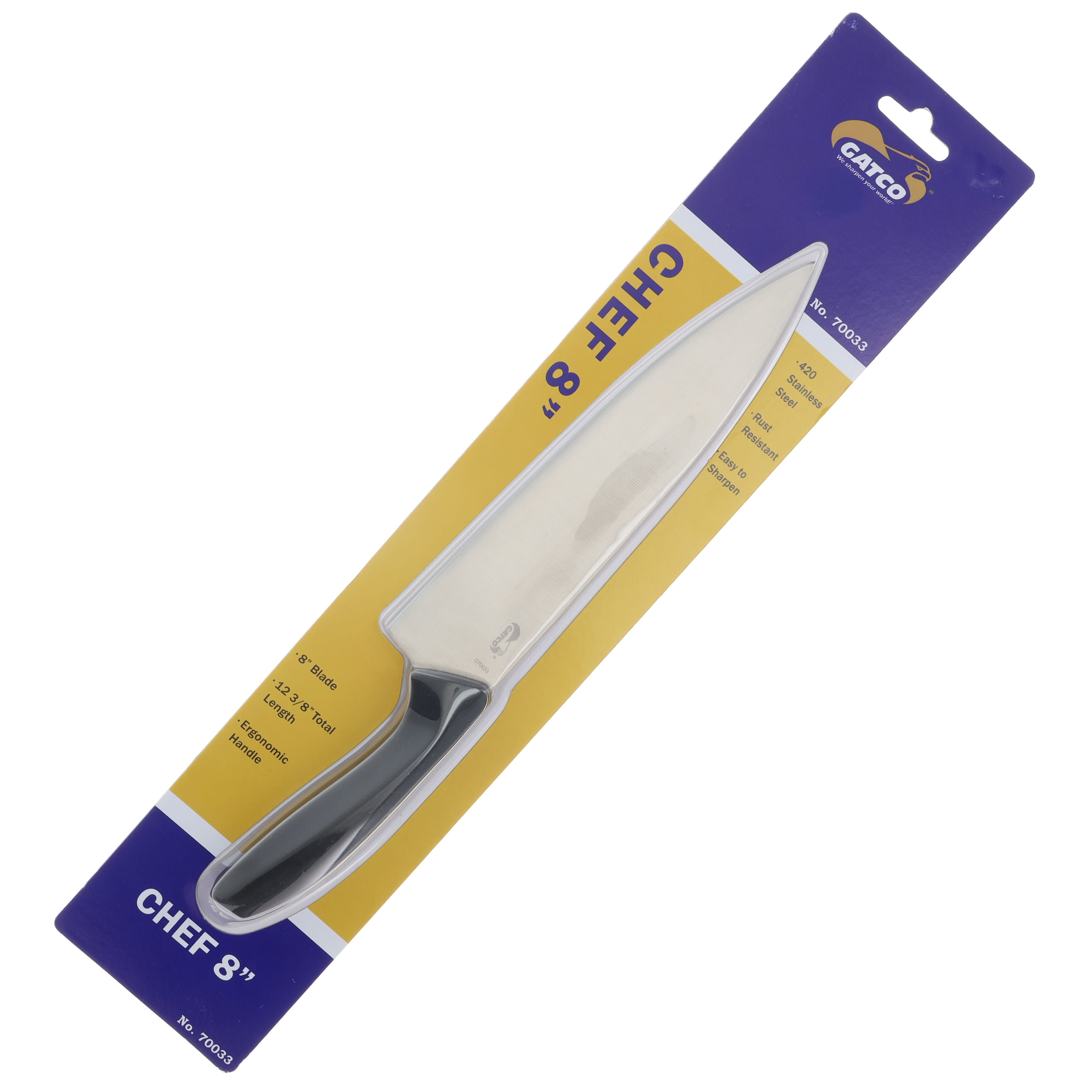 Gatco 8" Chef's Knife Ergonomic Black Zytel Handle G70033 View 3
