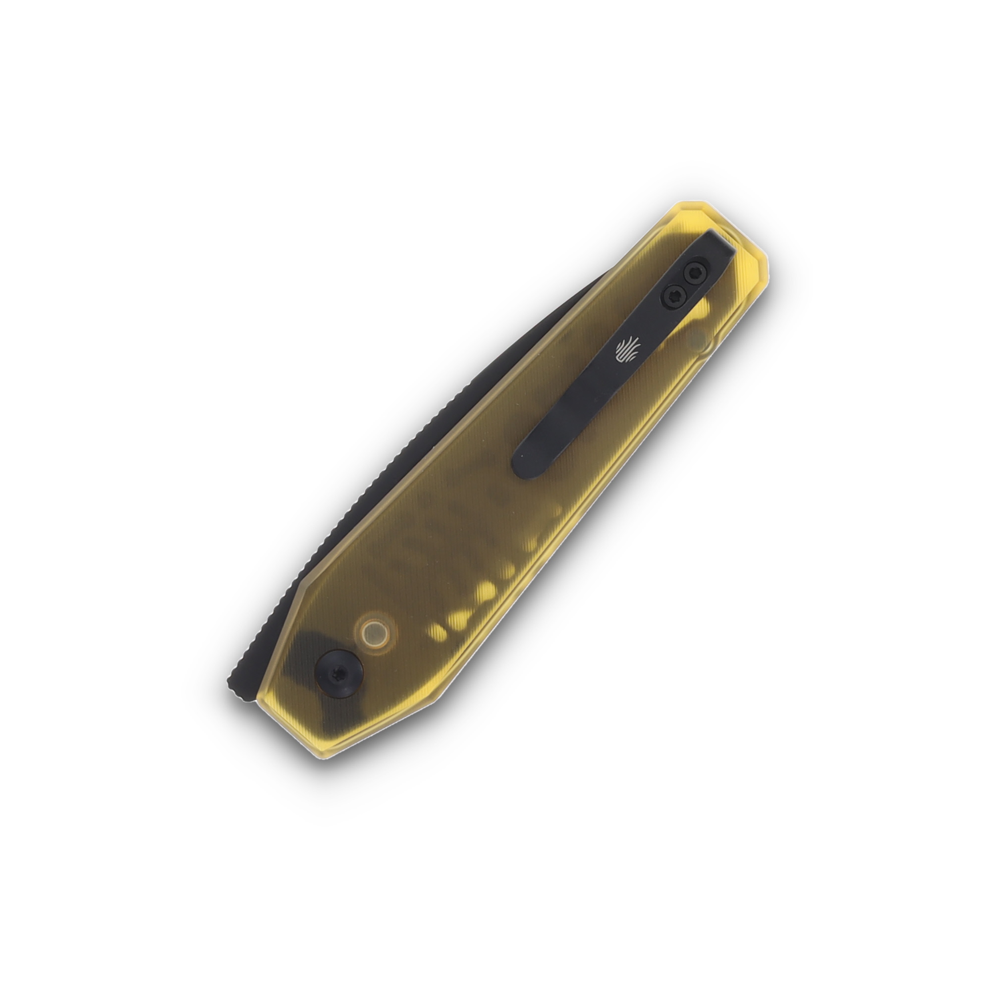 Kizer Tomb Folding Knife Yellow PEI 3.21in Plain Black PVD Drop Point V3692A1 View 5
