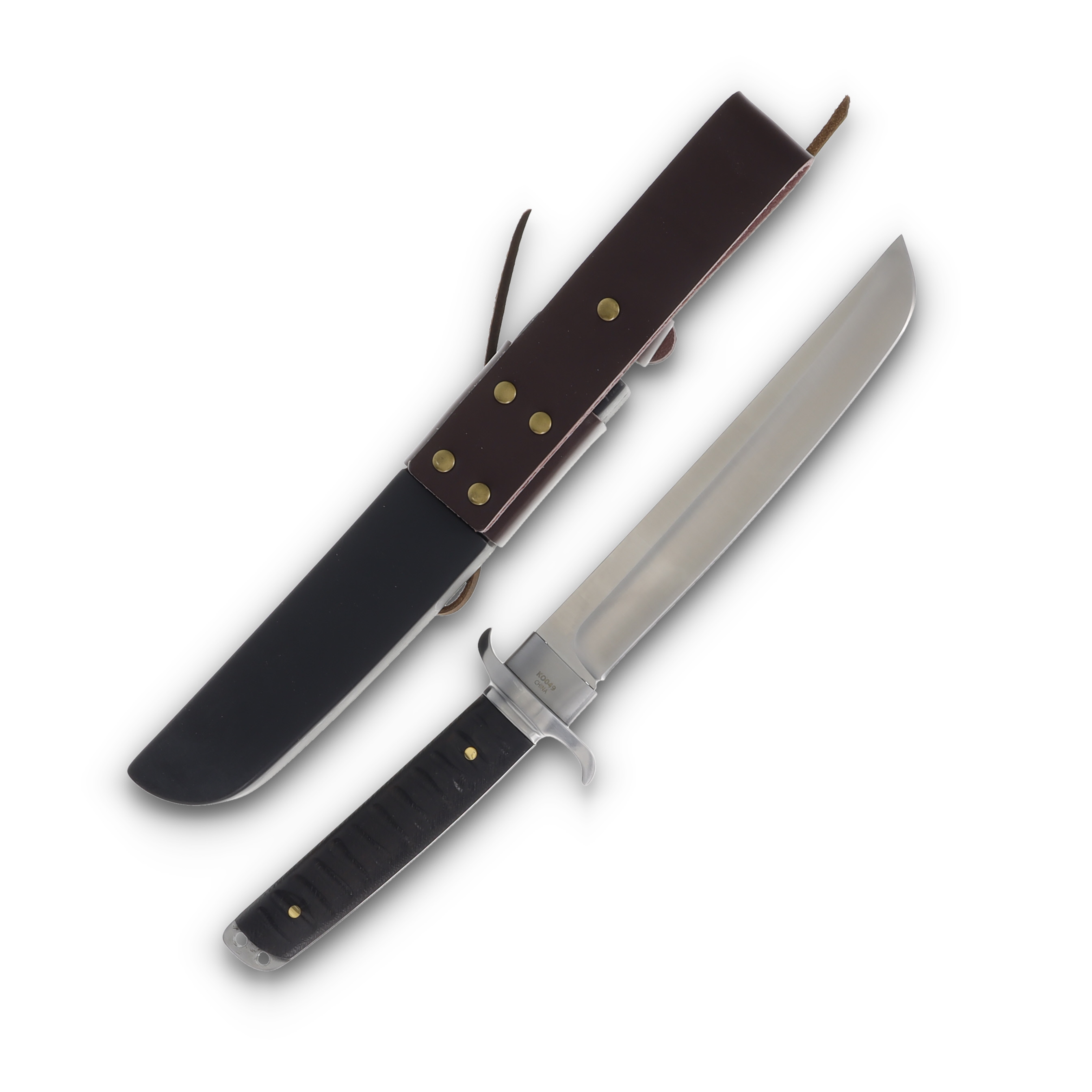 Komoran Tanto Ebony Handle Leather and Kydex Sheath KO049 KO049 View 2