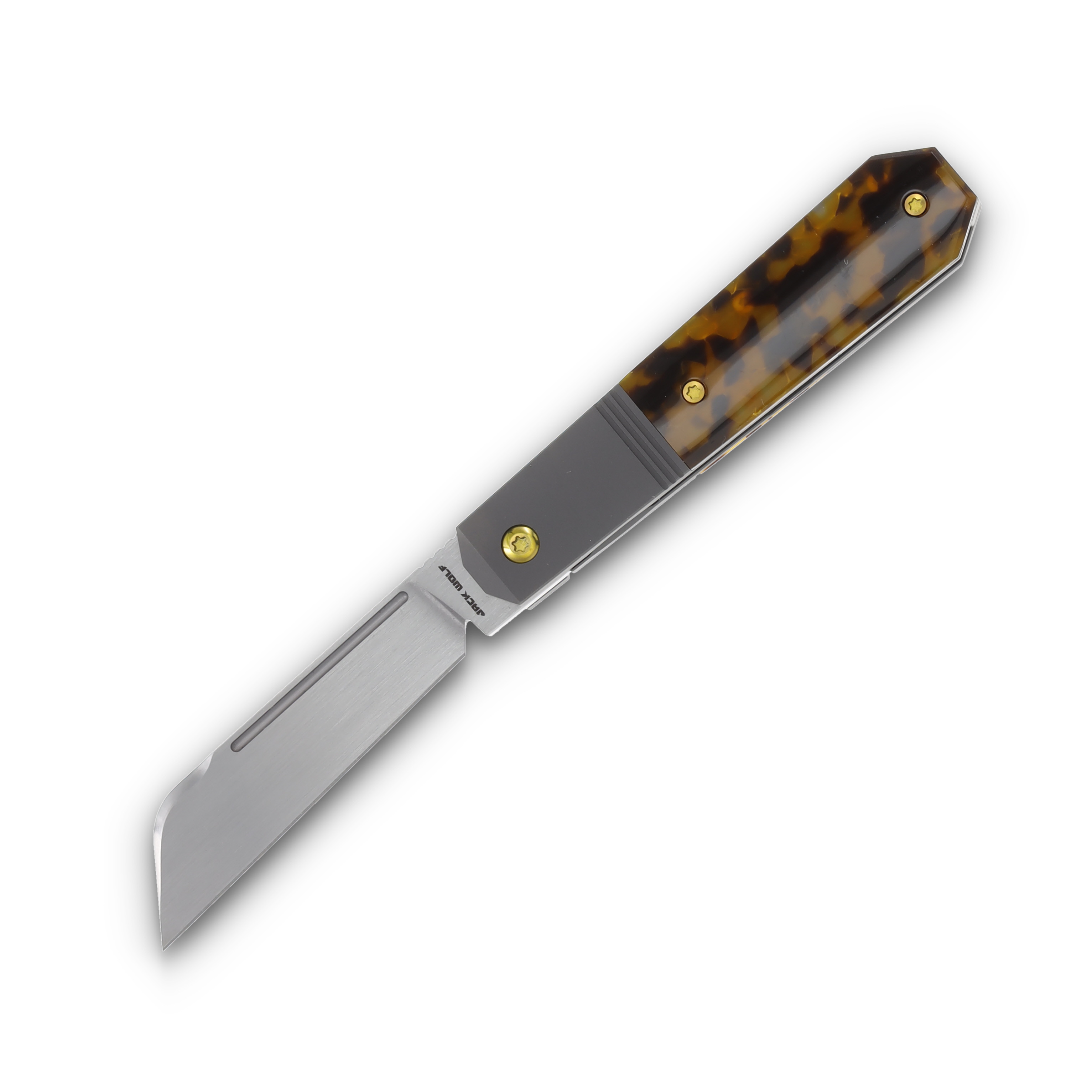 Jack Wolf After Hours Jack Folding Knife 3.15in Plain Kirinite Tortoise Shell AFTER-02-KIR-TOR-SHL View 1