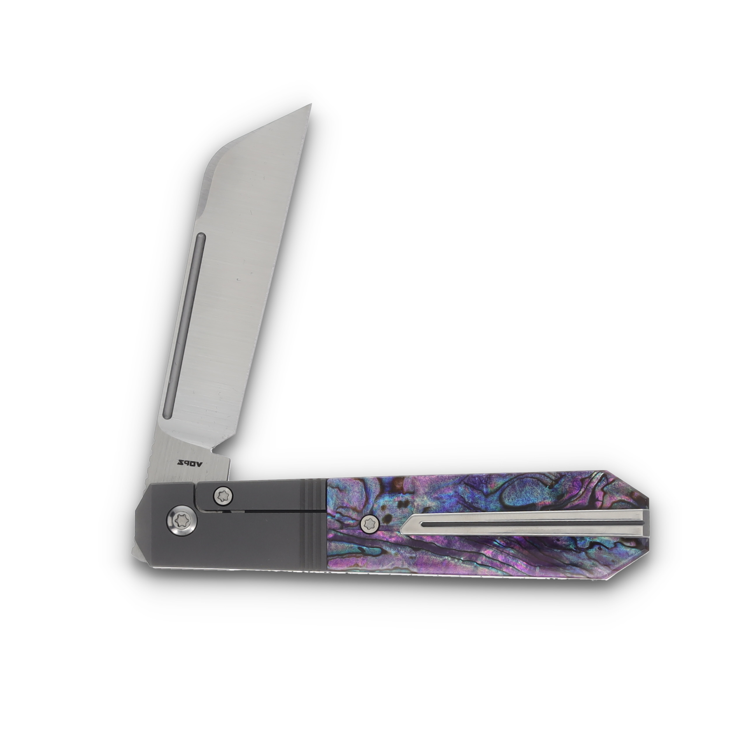 Jack Wolf After Hours Jack Purple Abalone 3.15in Plain Belt Satin Sheepsfoot AFTER-02-PUR-ABALONE View 4