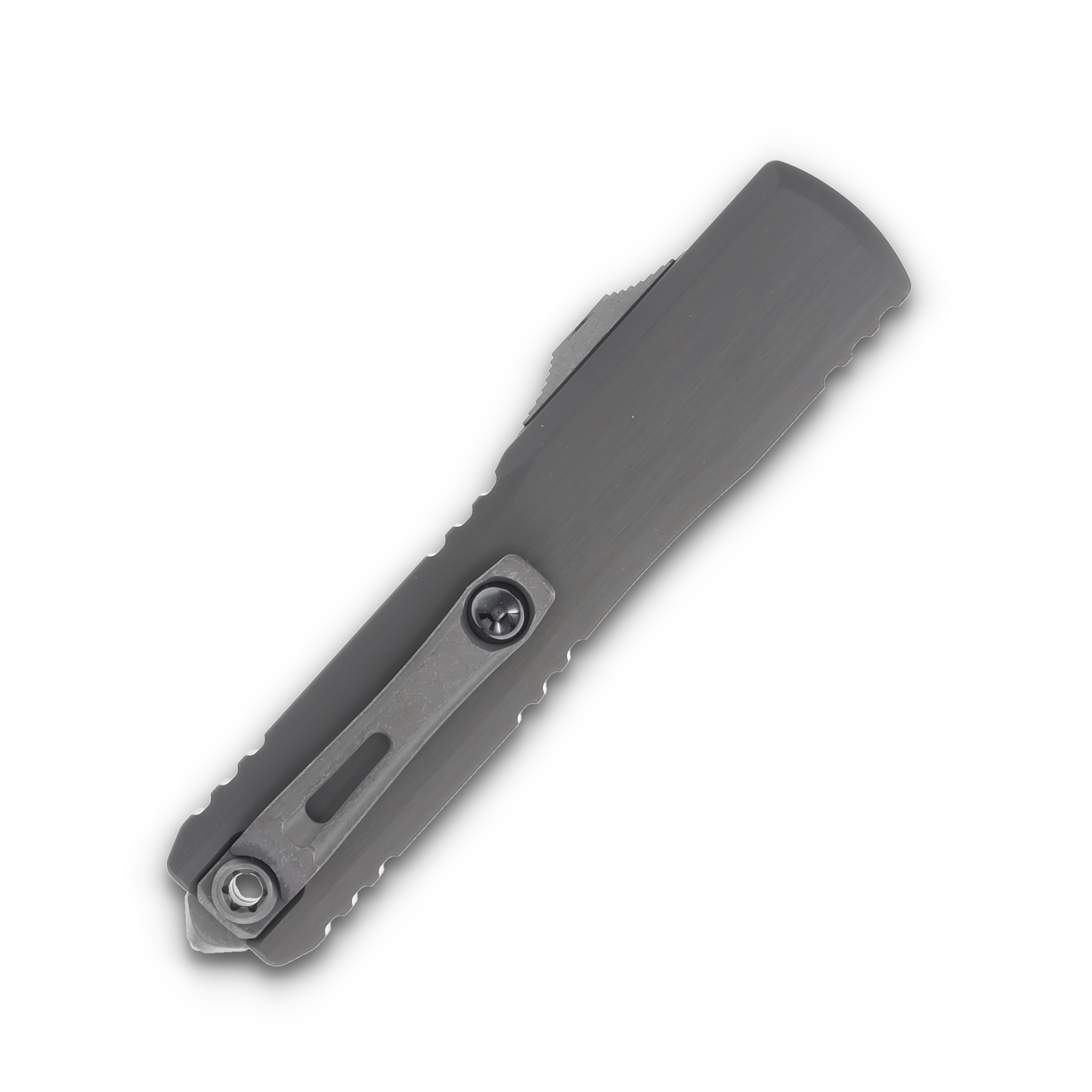 Microtech Ultratech Gen III ZBT D/E Apocalyptic Full Serrated Natural Clear Handle AUMT112212APNC View 4