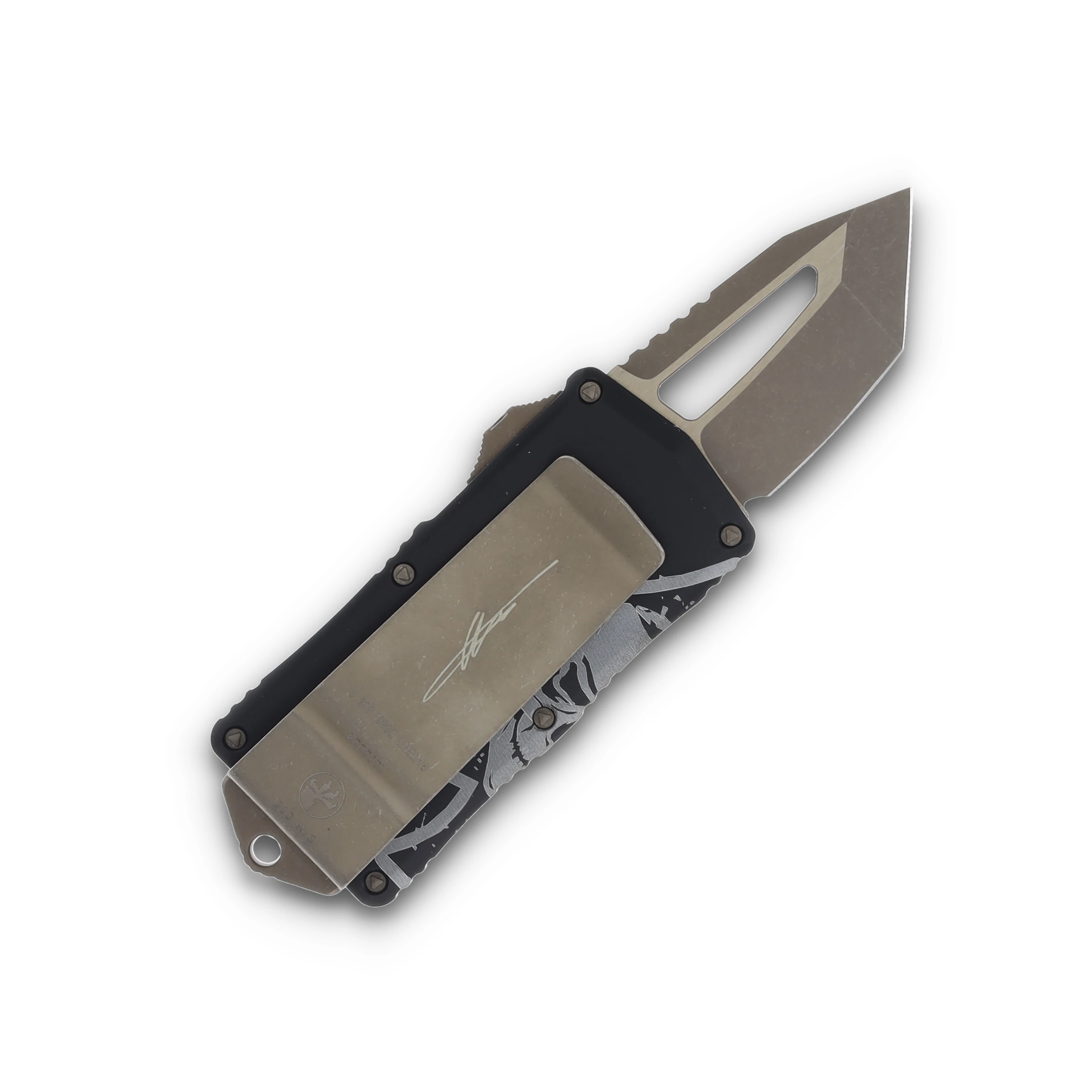 Microtech Exocet T/E Bronze Standard Death Card Signature Series AUMT15813DCS View 2