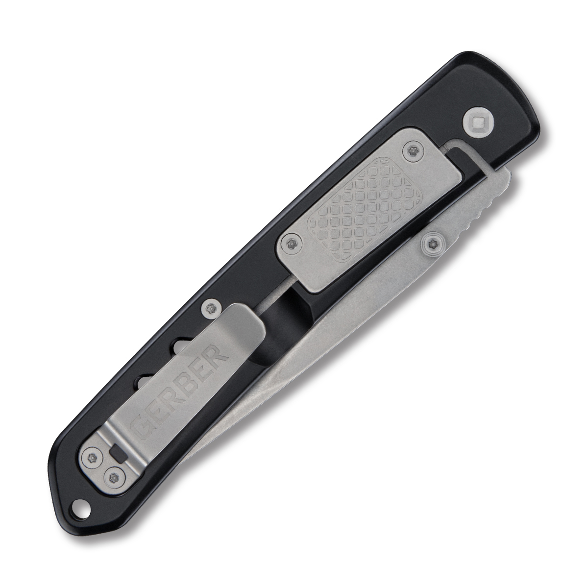Gerber Affirm Urban Blue Boxed 3.5 Inch Plain Satin Clip Point G1074311 View 2