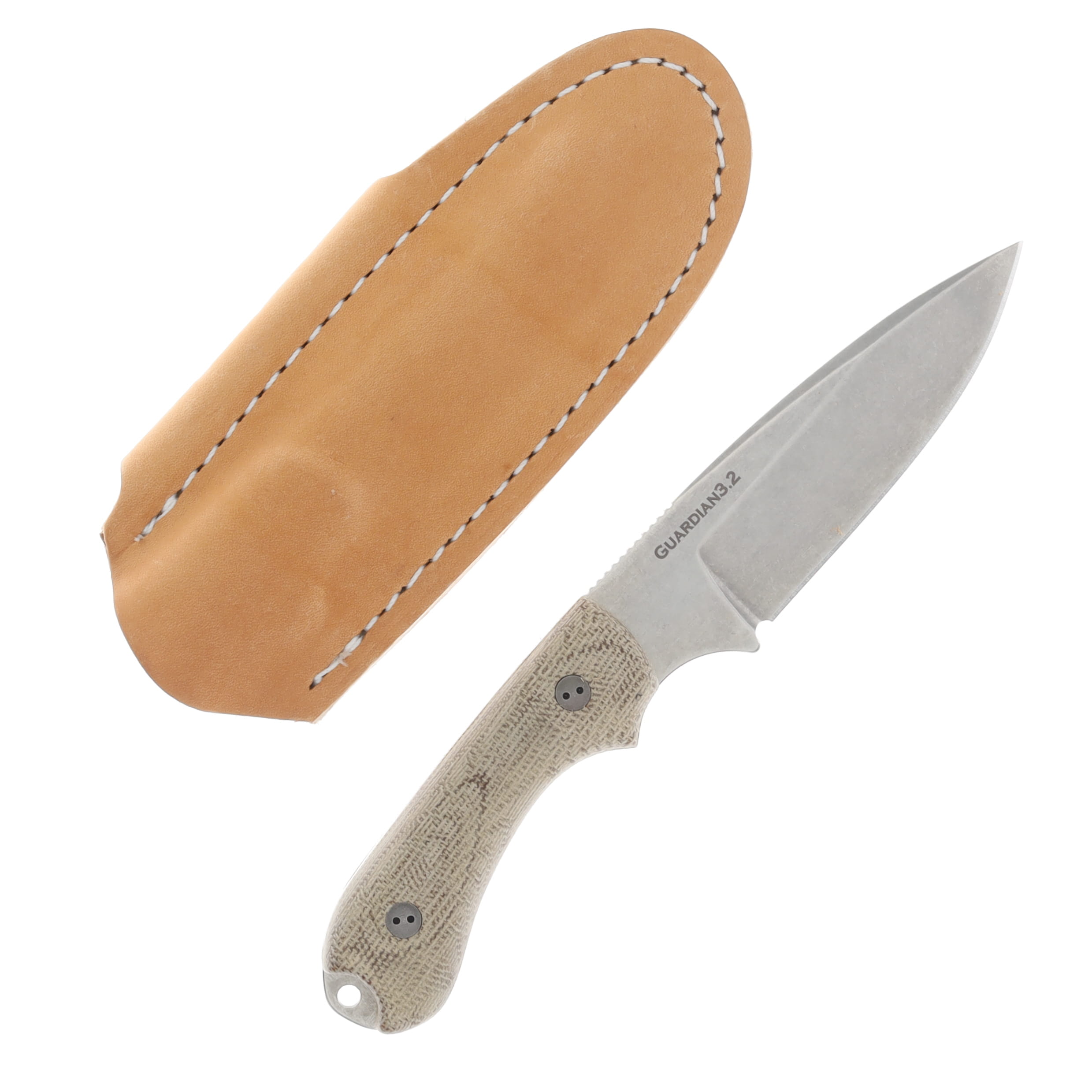 Bradford Guardian 3.2 Natural 3.5 Inch Plain Stonewash Drop Point BRAD3060 View 1