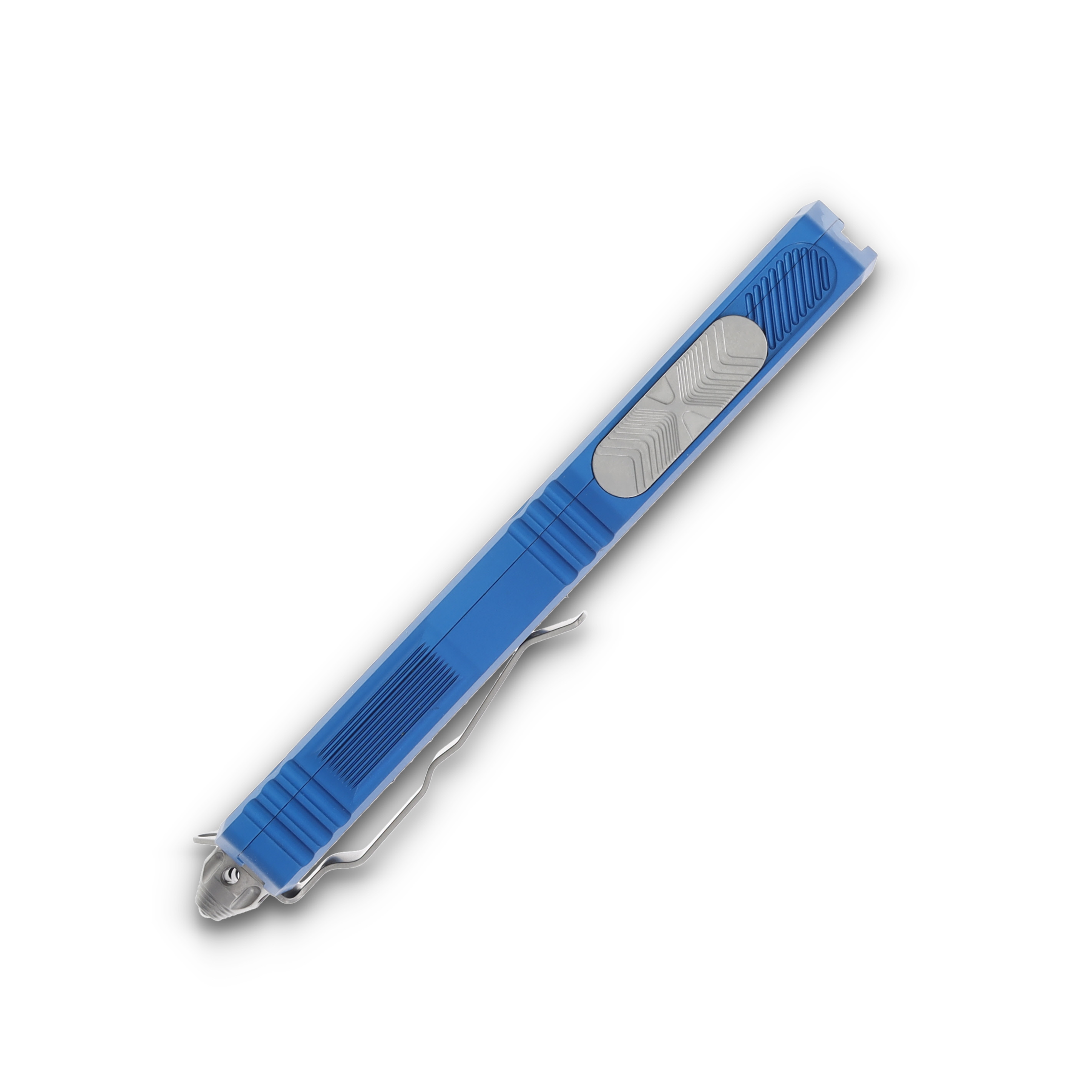 Microtech Scarab II Gen III D/E Auto OTF Knife Blue 3.88in Stonewash Dagger AUMT128010BL View 5