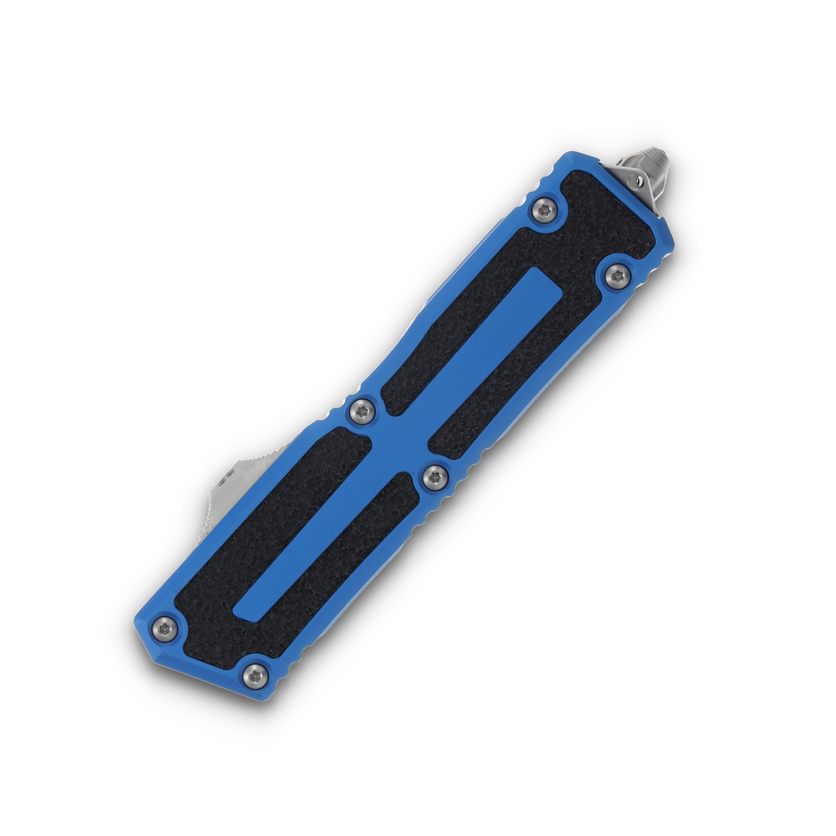 Microtech Scarab II Gen III D/E Auto OTF Knife Blue 3.88in Stonewash Dagger AUMT128010BL View 3