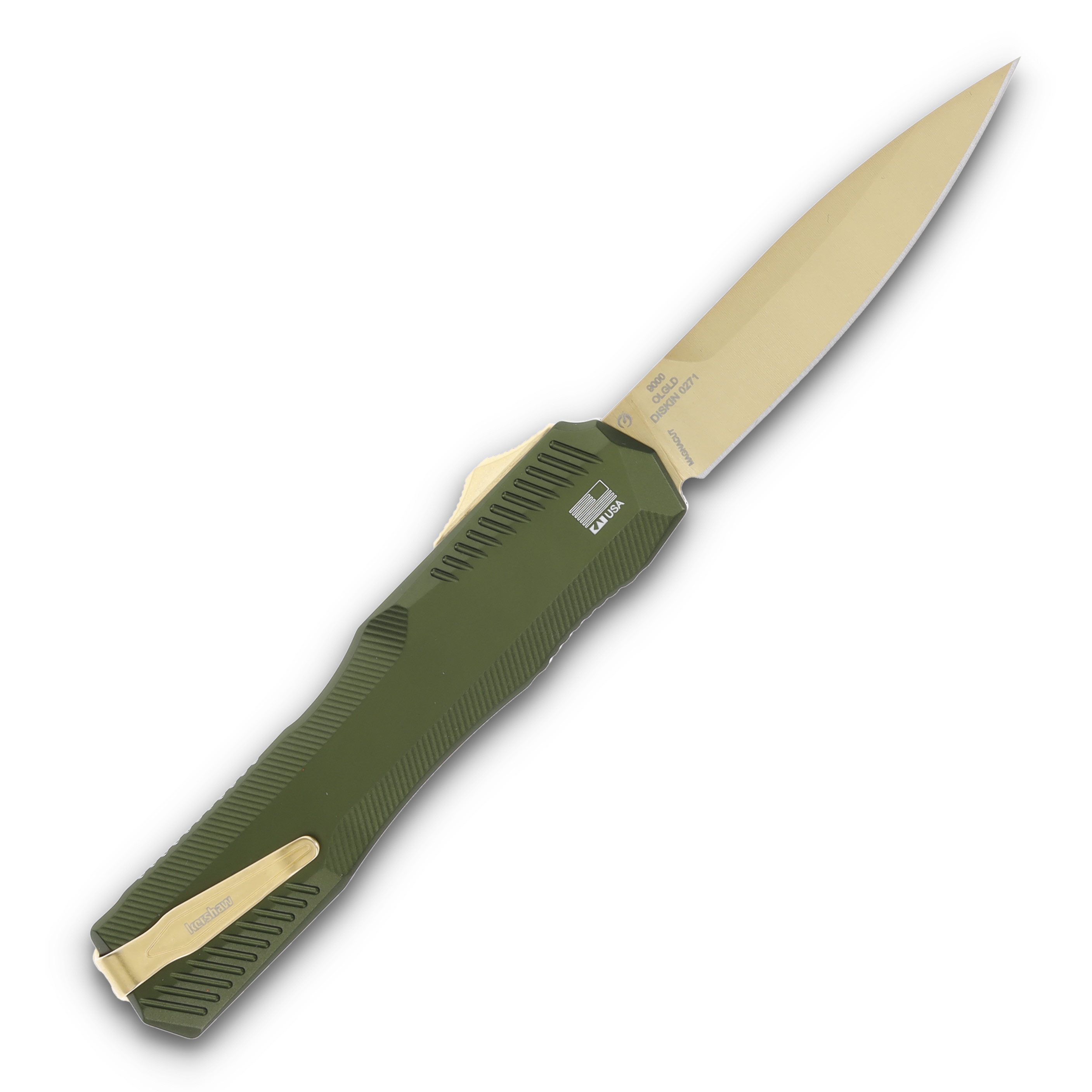Kershaw Livewire SMKW Exclusive Green and Gold AUKS9000OLGLD View 2
