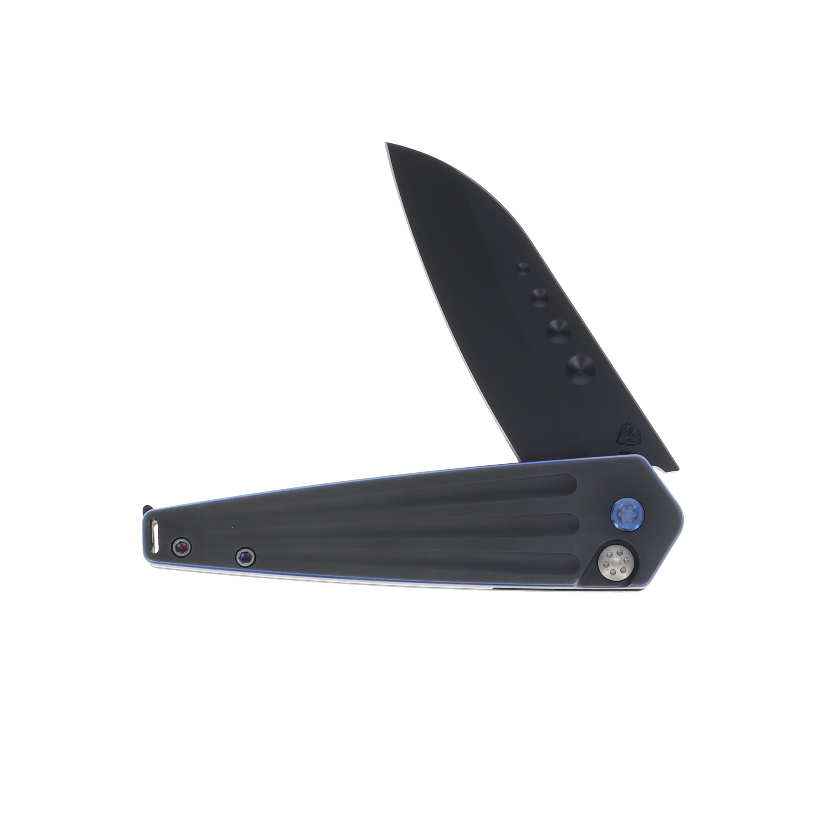 Medford Nosferatu Flipper S45VN DLC Std Black w/Blue Pin Handle w/Brushed/Blue Clip MK2104PQ-30PV-T2C2_BP View 3