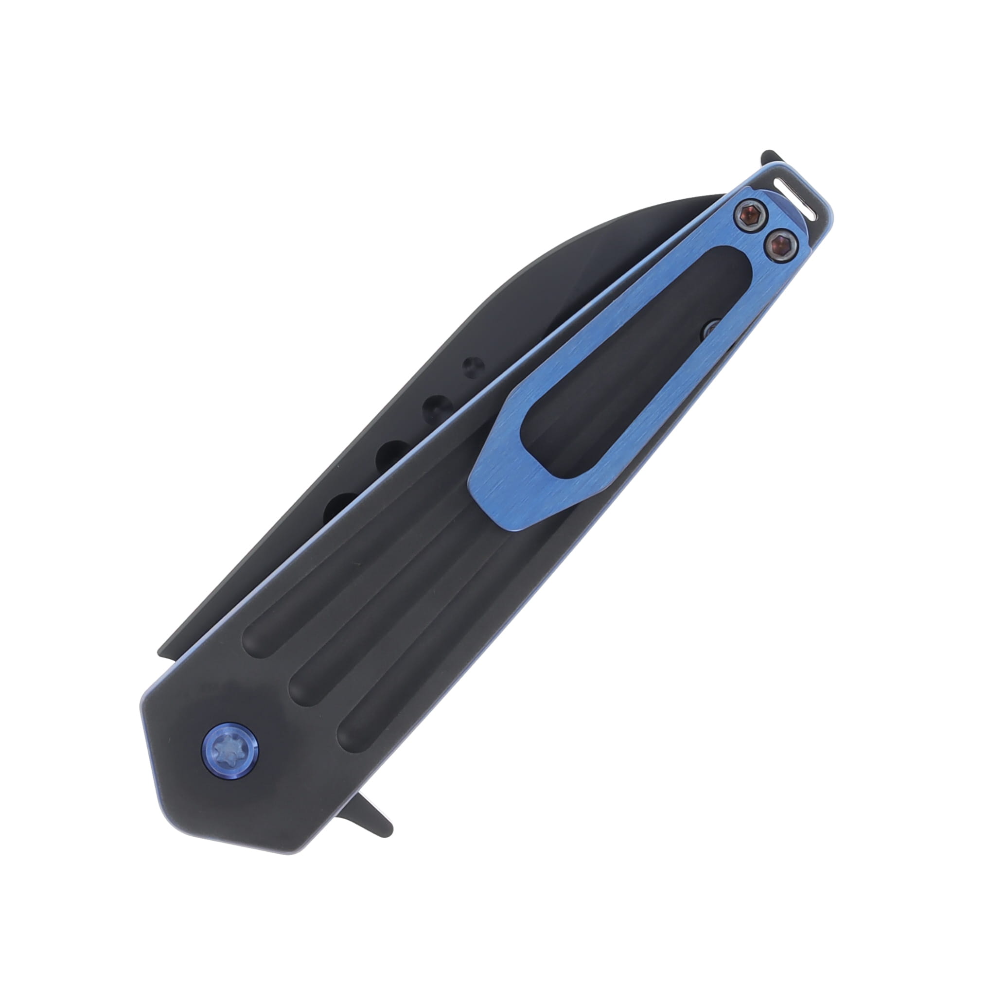 Medford Nosferatu Flipper S45VN DLC Std Black w/Blue Pin Handle w/Brushed/Blue Clip MK2104PQ-30PV-T2C2_BP View 6