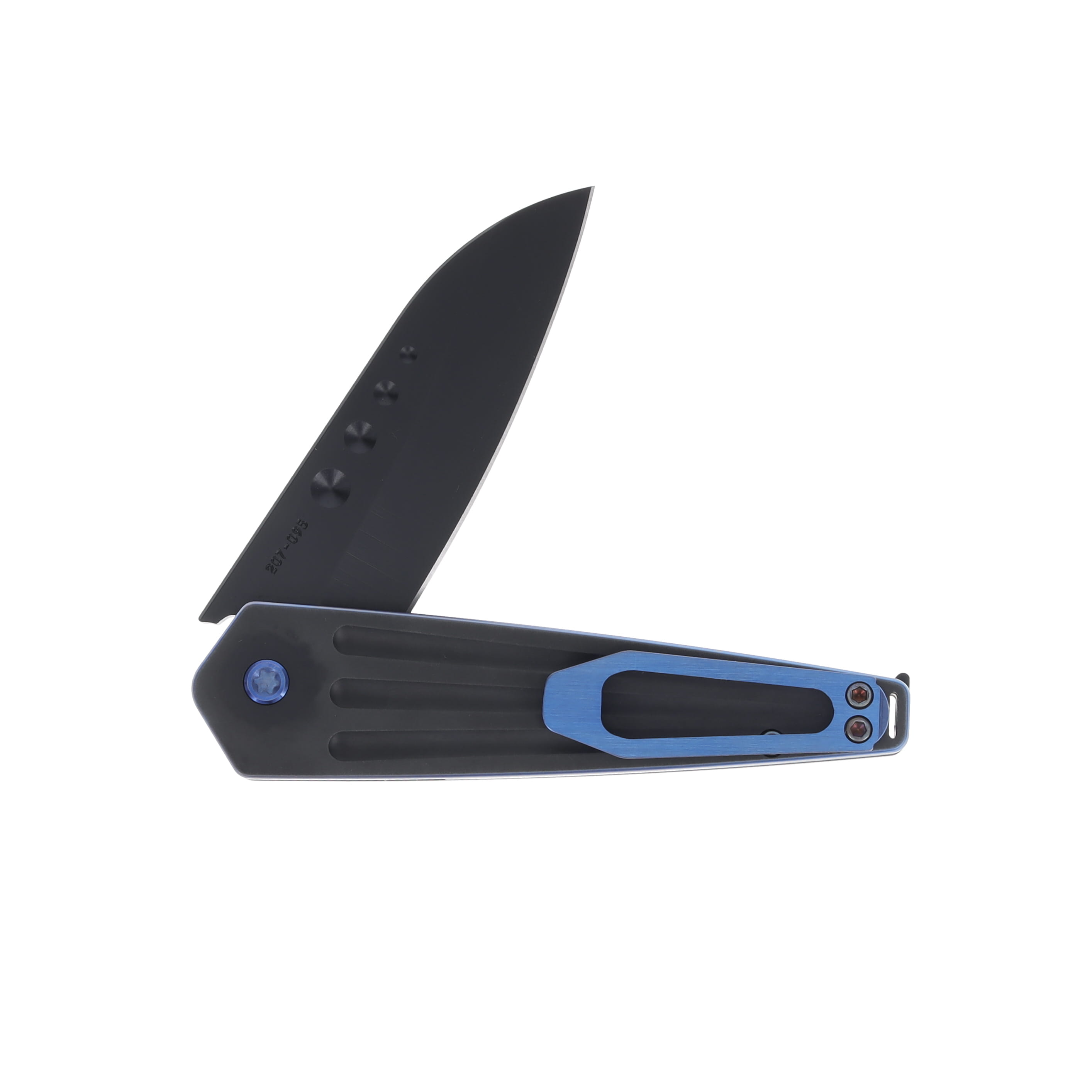 Medford Nosferatu Flipper S45VN DLC Std Black w/Blue Pin Handle w/Brushed/Blue Clip MK2104PQ-30PV-T2C2_BP View 4