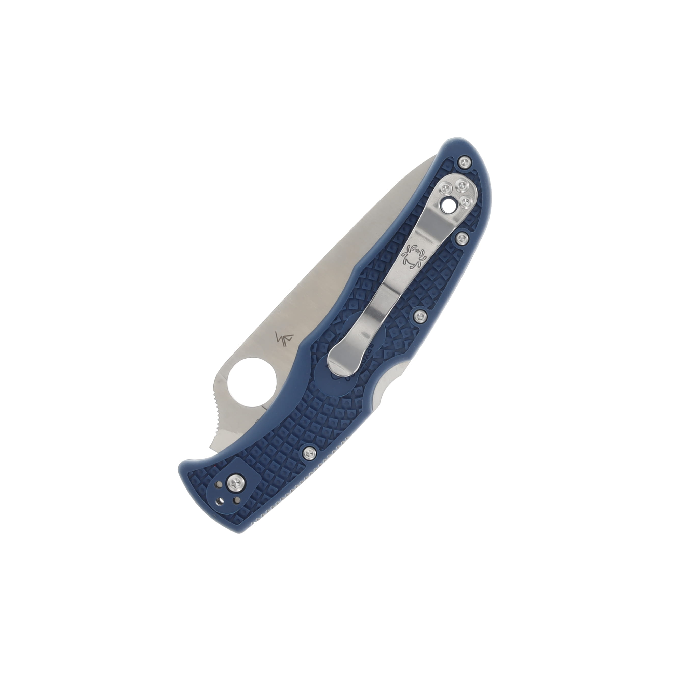 Spyderco Endura 4 Cobalt Blue 3.8 Inch Plain Satin Clip Point SPC10PCBL View 4