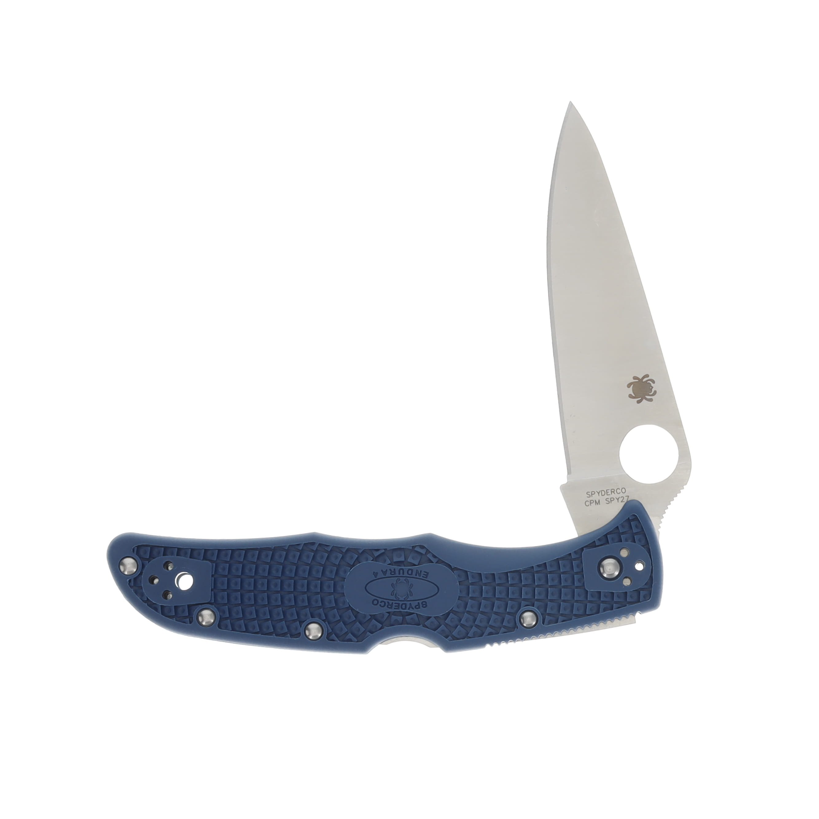 Spyderco Endura 4 Cobalt Blue 3.8 Inch Plain Satin Clip Point SPC10PCBL View 3