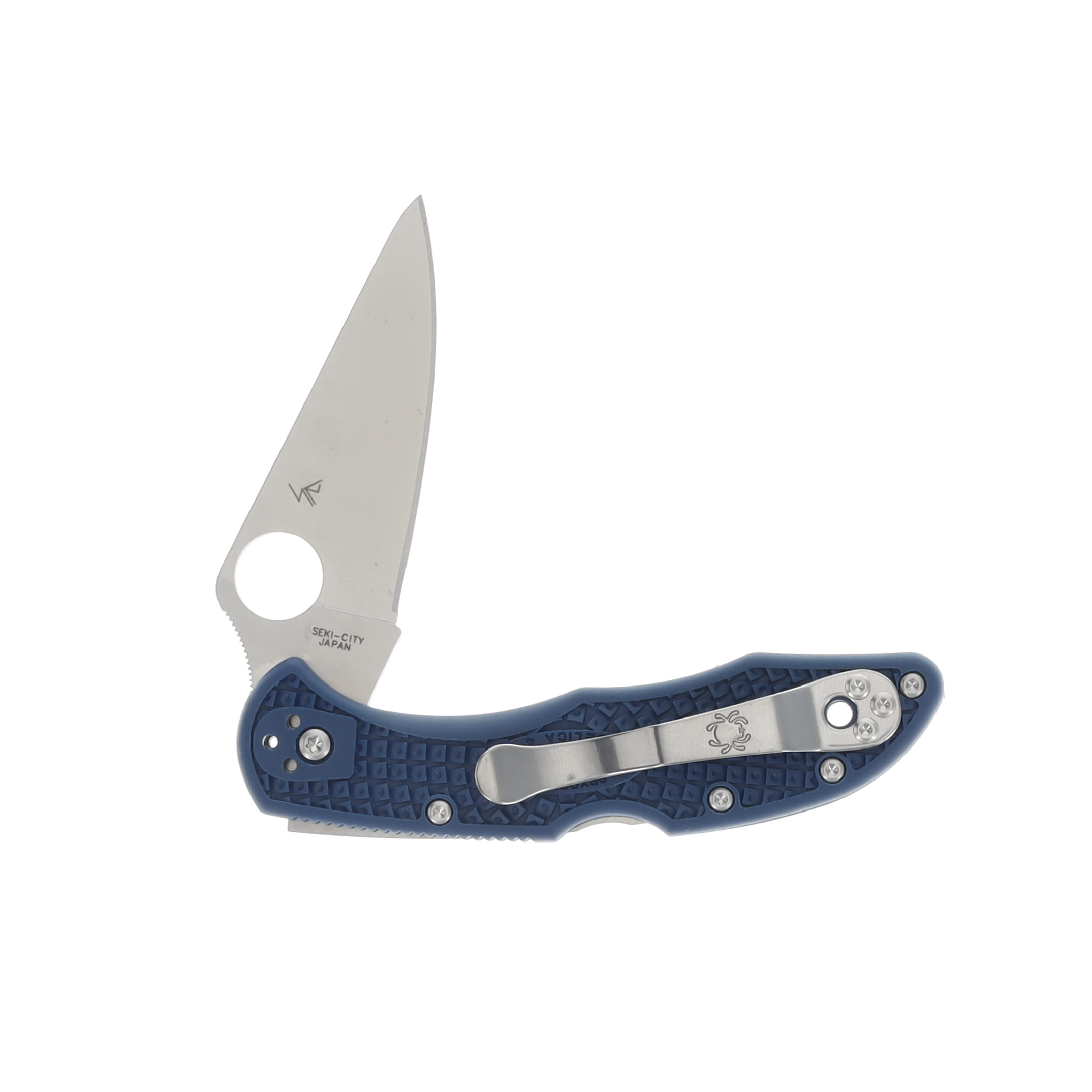 Spyderco Delica 4 Cobalt Blue 2.9 Inch Plain Satin Clip Point SPC11PCBL View 4
