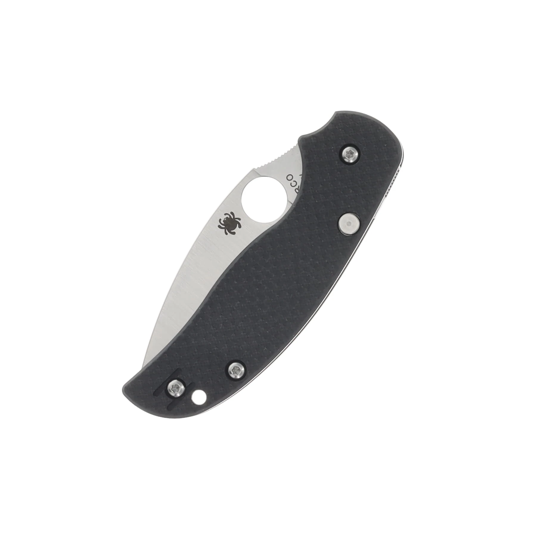Spyderco Sage 6 Button Release Compression Lock 3in Plain Satin Leaf SPC123CFBCLP View 3