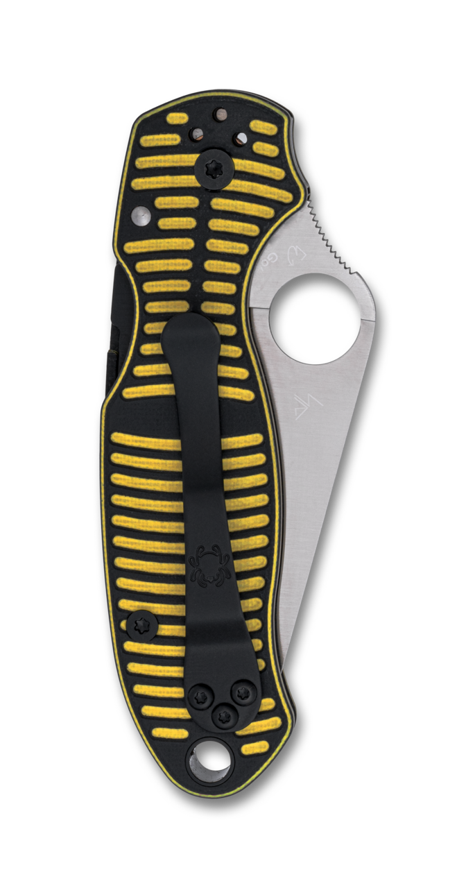 Spyderco Para 3 Salt Folding Knife Yellow-Black G-10 Handle MagnaCut Leaf Blade SPC223GBKYLMCP View 3