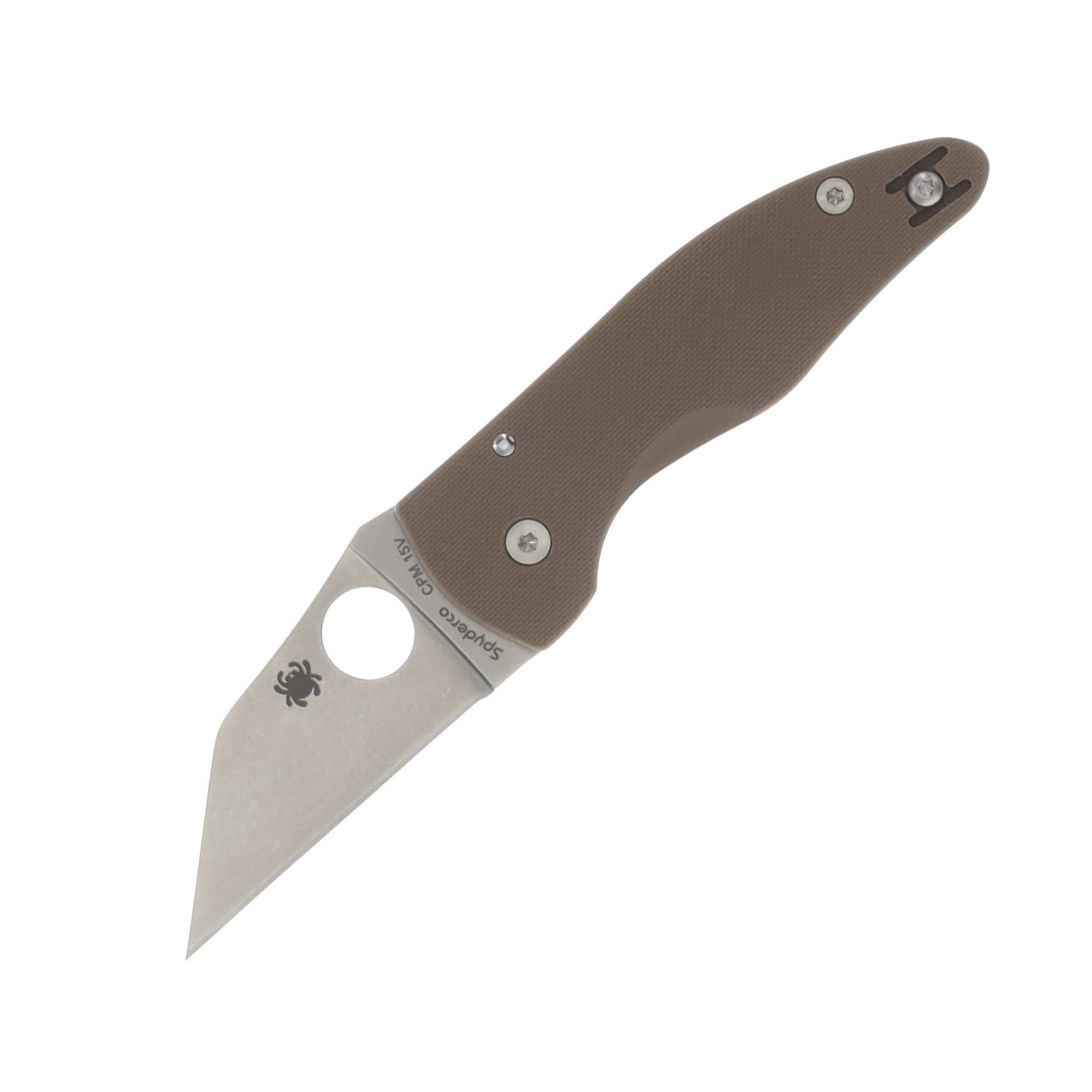 Spyderco MicroJimbo Sprint Run Brown 2.45 Inch Plain Satin Wharncliffe SPC264GPBN15V View 1