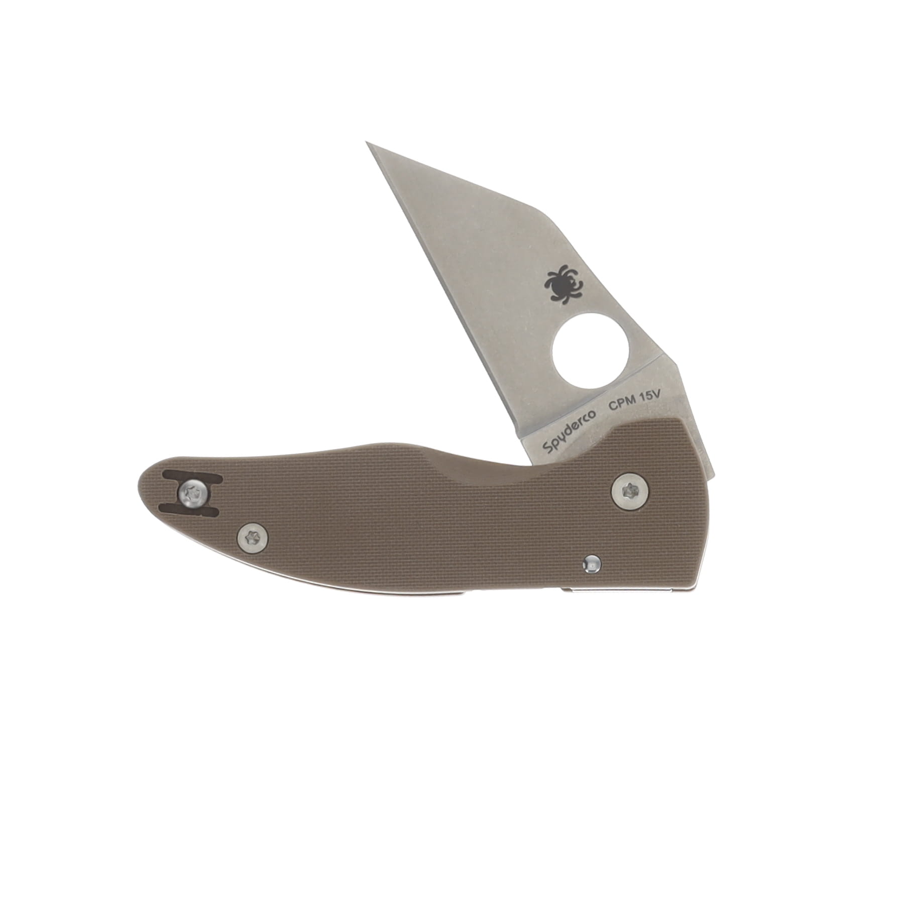 Spyderco MicroJimbo Sprint Run Brown 2.45 Inch Plain Satin Wharncliffe SPC264GPBN15V View 3