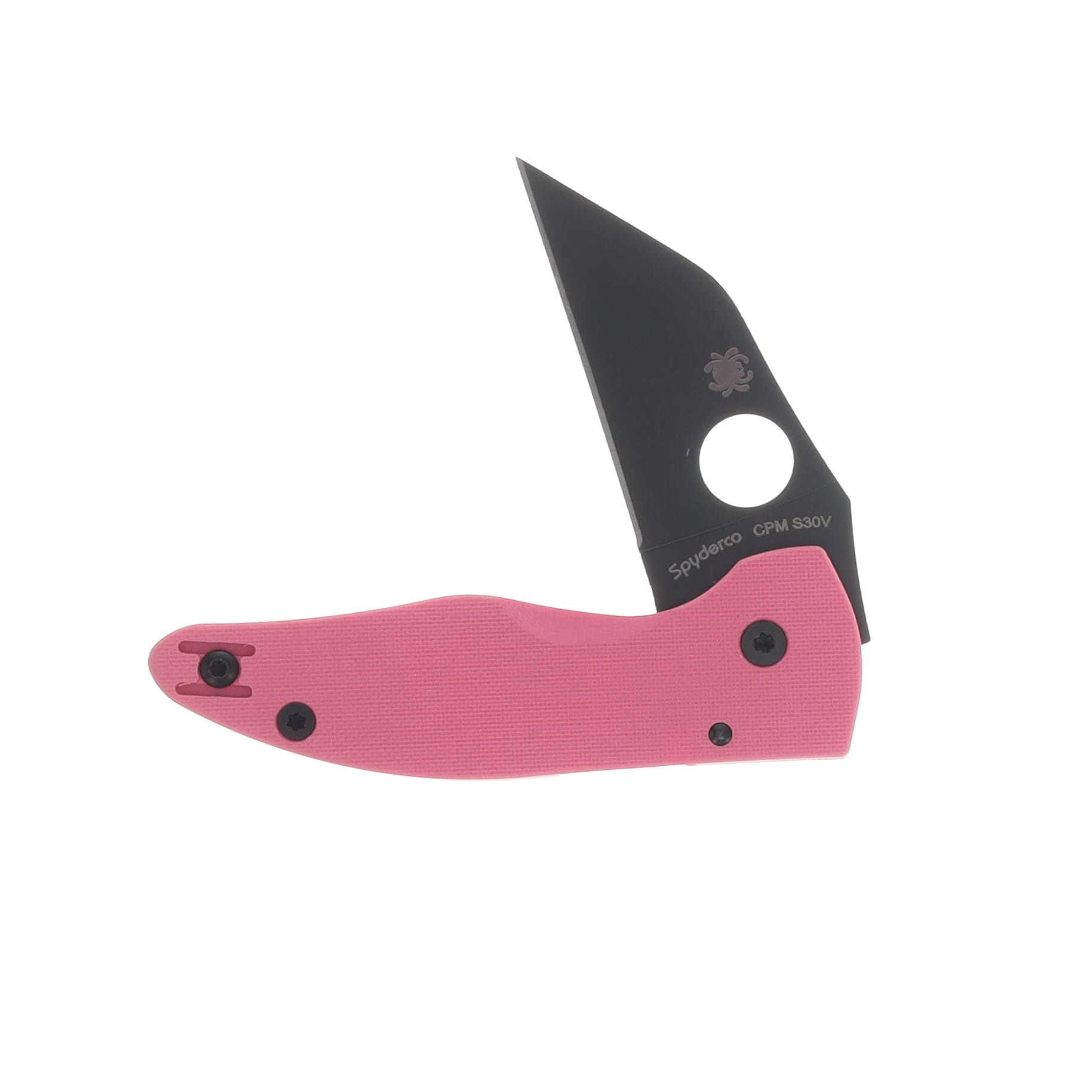 Spyderco MicroJimbo Pink SPRINT RUN 2.45 Inch Plain Black DLC Wharncliffe SPC264GPNBKP View 3