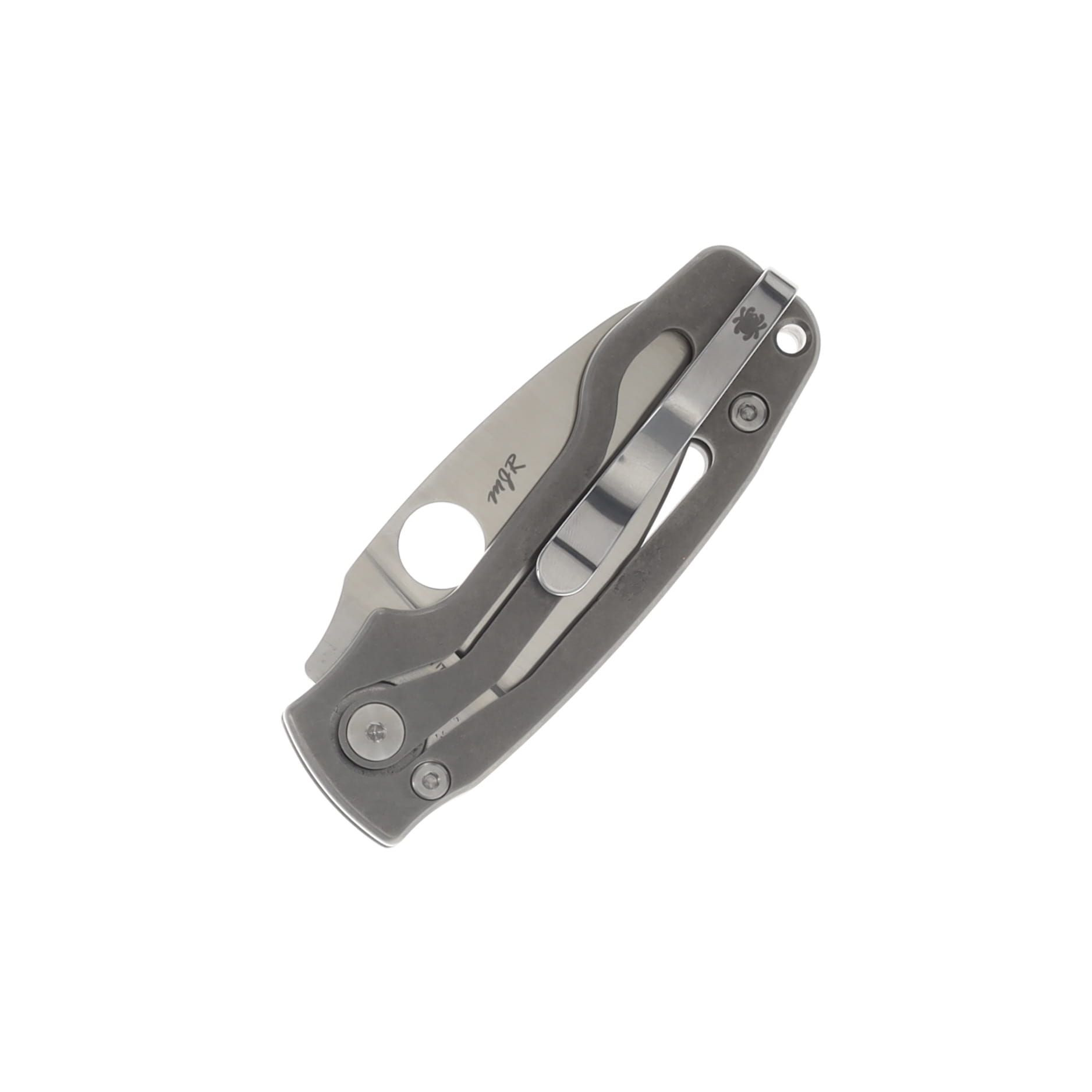 Spyderco PITS 2 Folding Knife Gray 2.74 Inch Plain Satin Drop Point SPC269TIP View 2