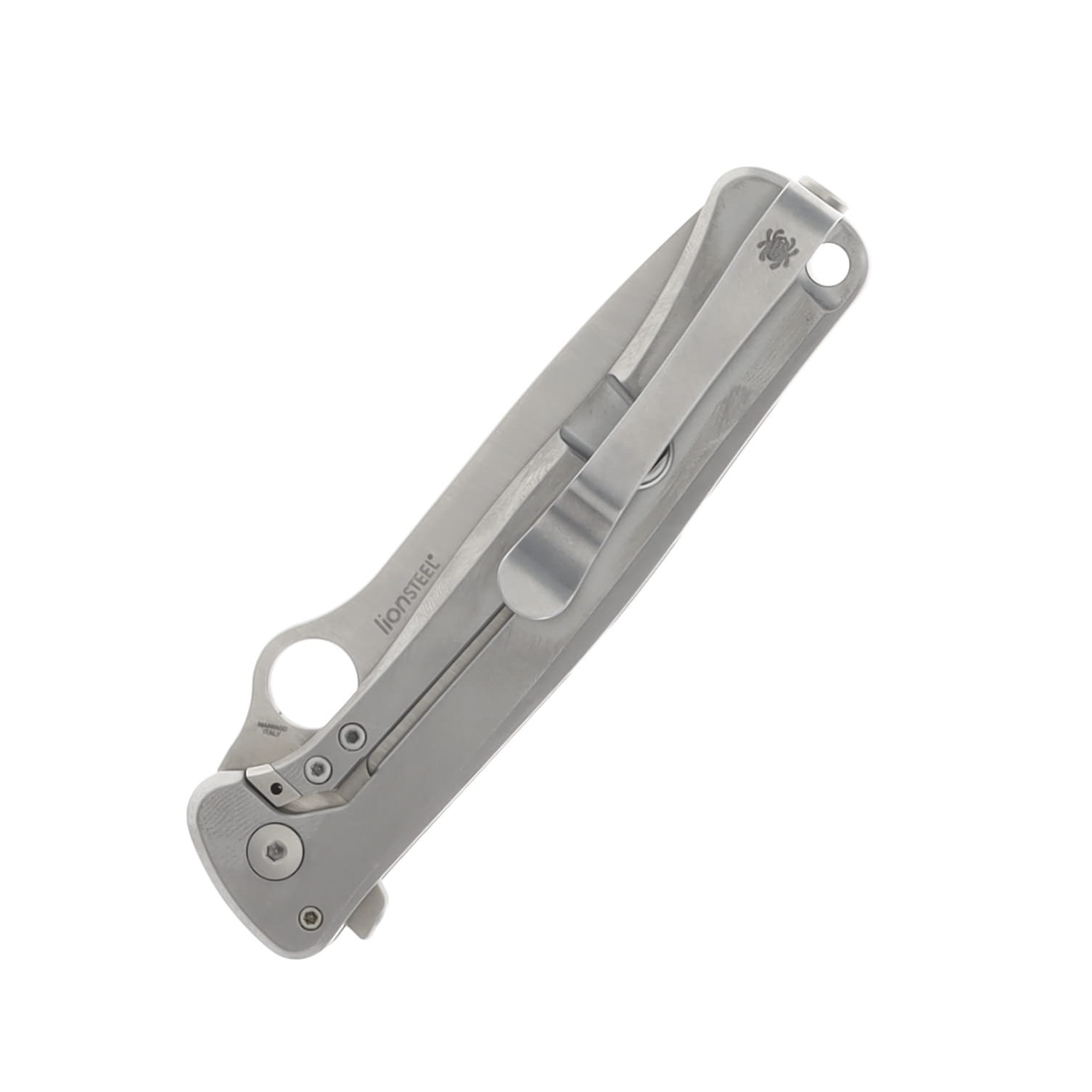 Spyderco Slym Dark Matter 3.42 Inch Plain Stonewash Drop Point SPC271TIP View 4