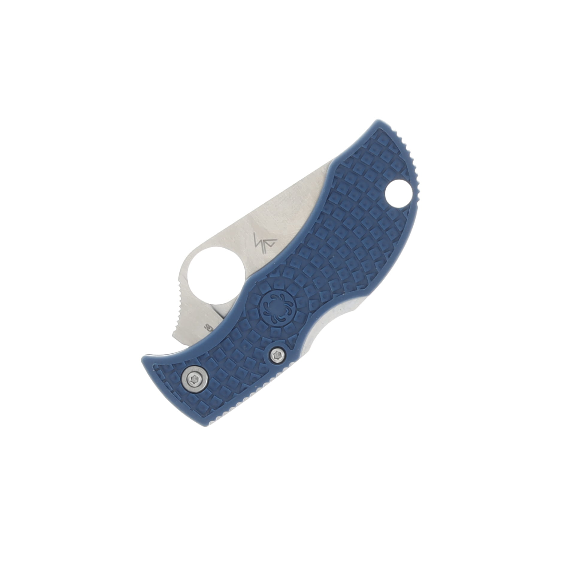 Spyderco Manbug Folding Knife Cobalt Blue 1.96in Plain Satin Clip Point SPMPCBL View 4