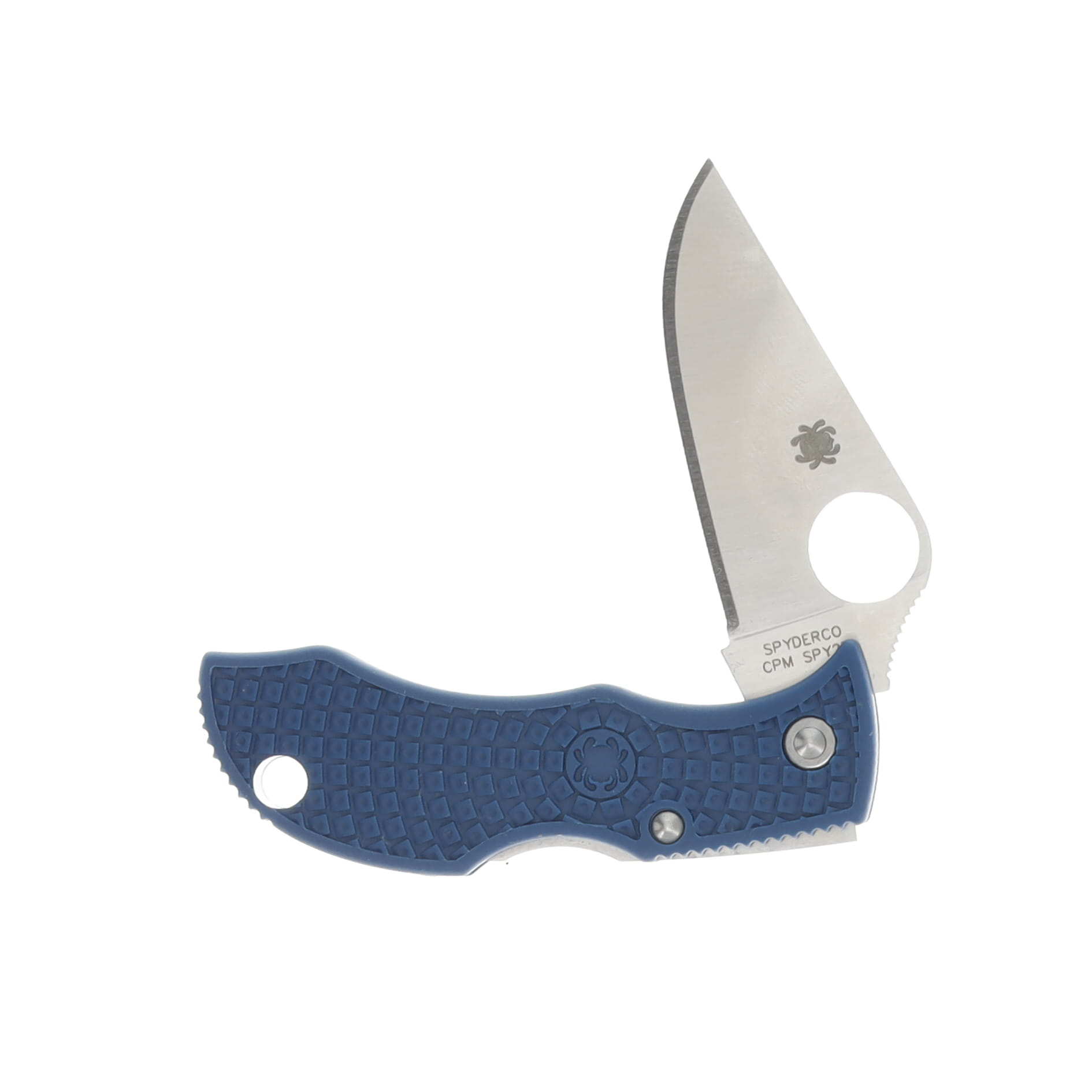 Spyderco Manbug Folding Knife Cobalt Blue 1.96in Plain Satin Clip Point SPMPCBL View 3