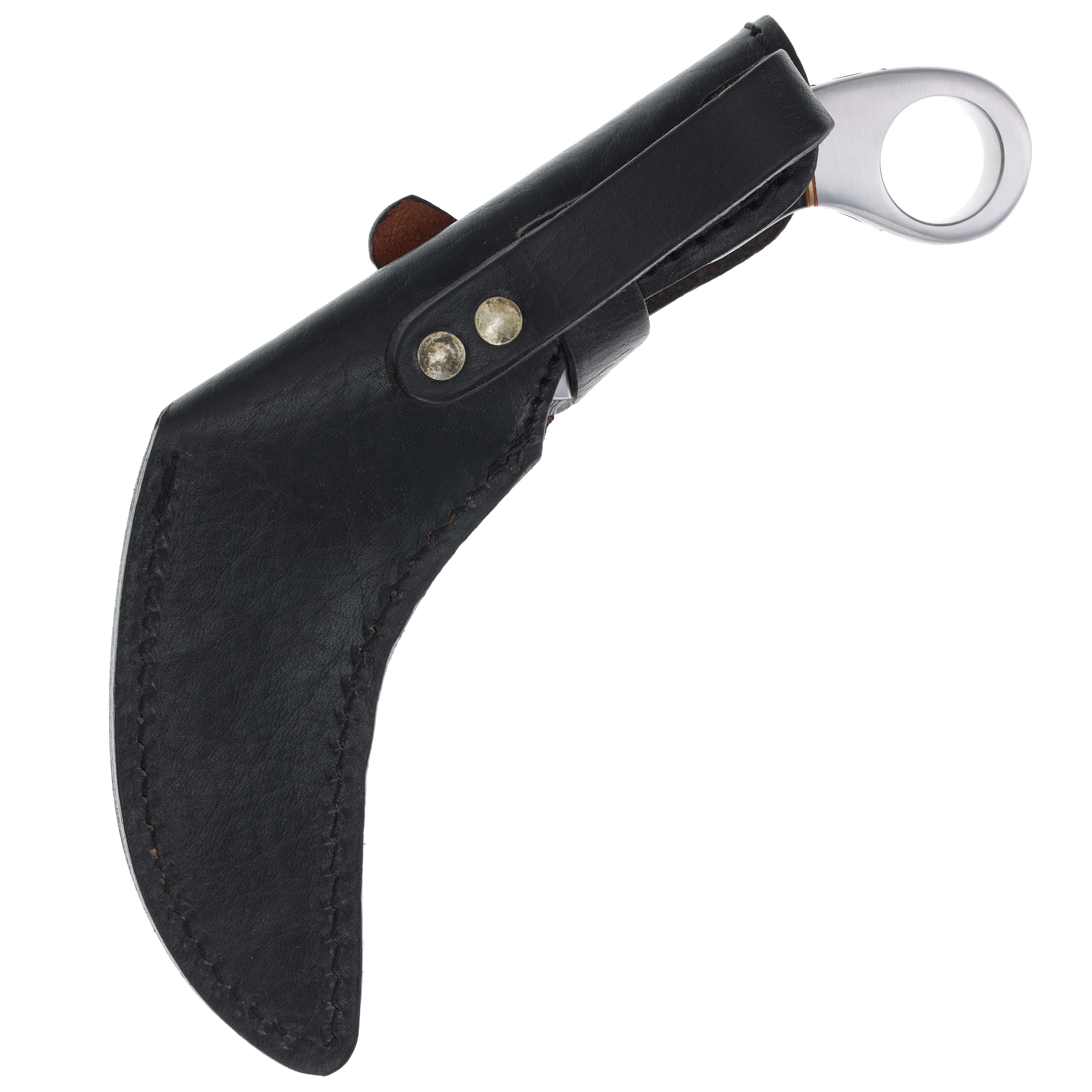 Rite Edge Karambit Knife Buffalo Horn 4 Inch Plain Edge Damascus DM1177 View 6