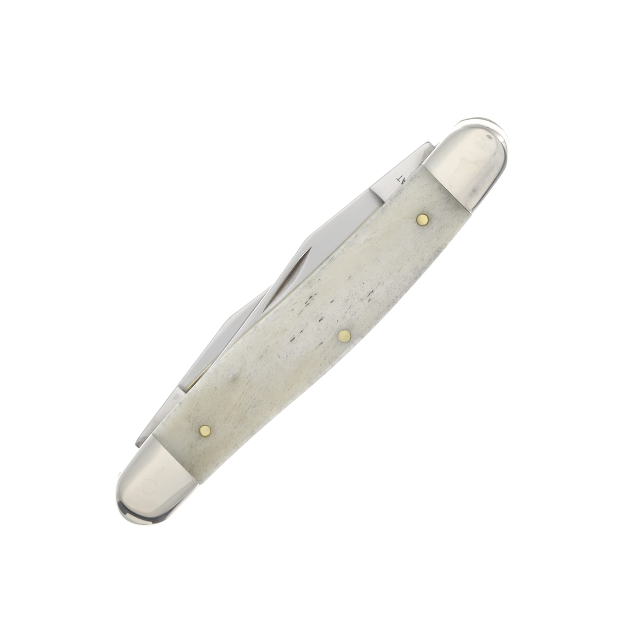 Case XX Smooth Natural Bone Muskrat Folding Knife CA13317 View 2