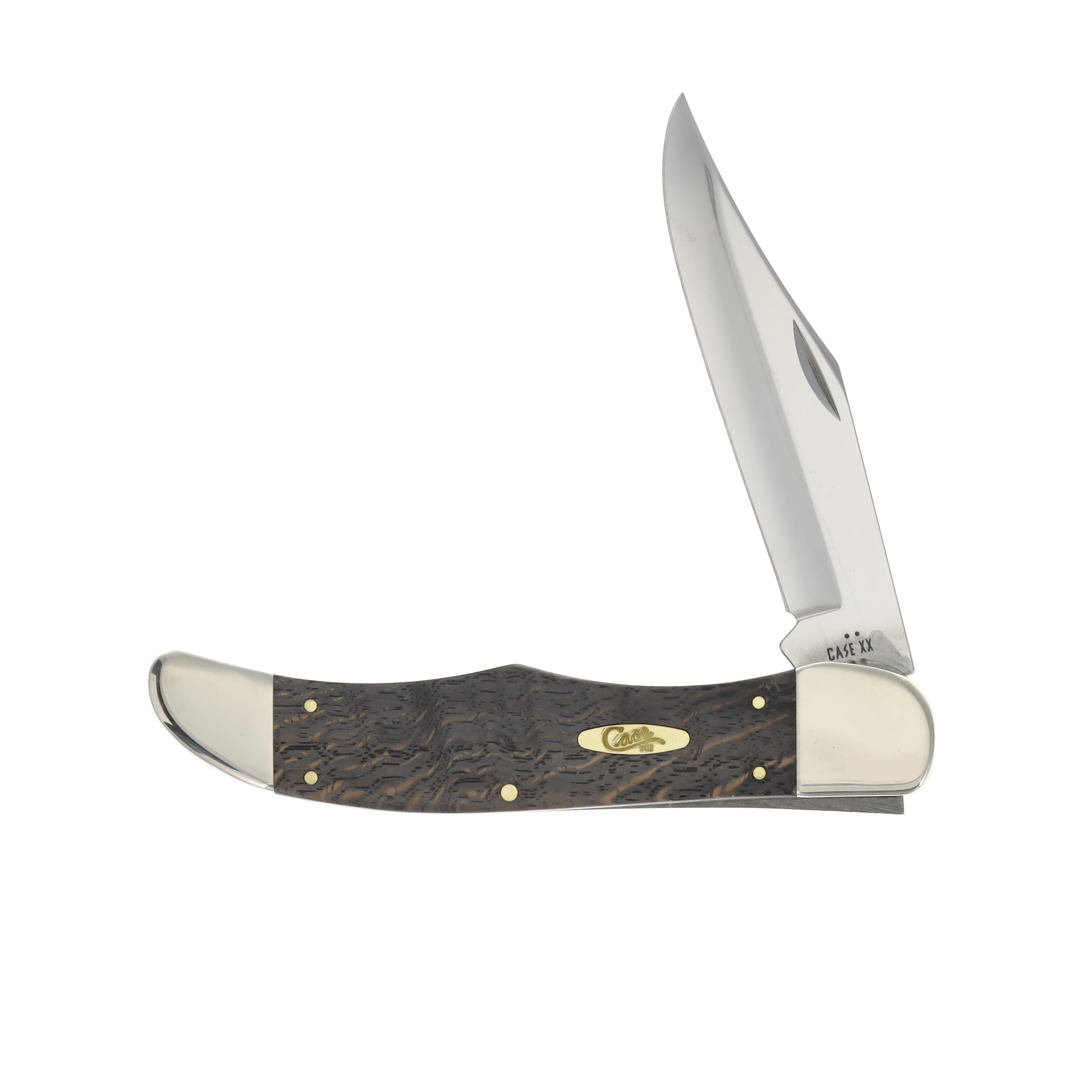 Case XX Black Curly Oak Wood One-Blade Folding Hunter CA14008 View 1