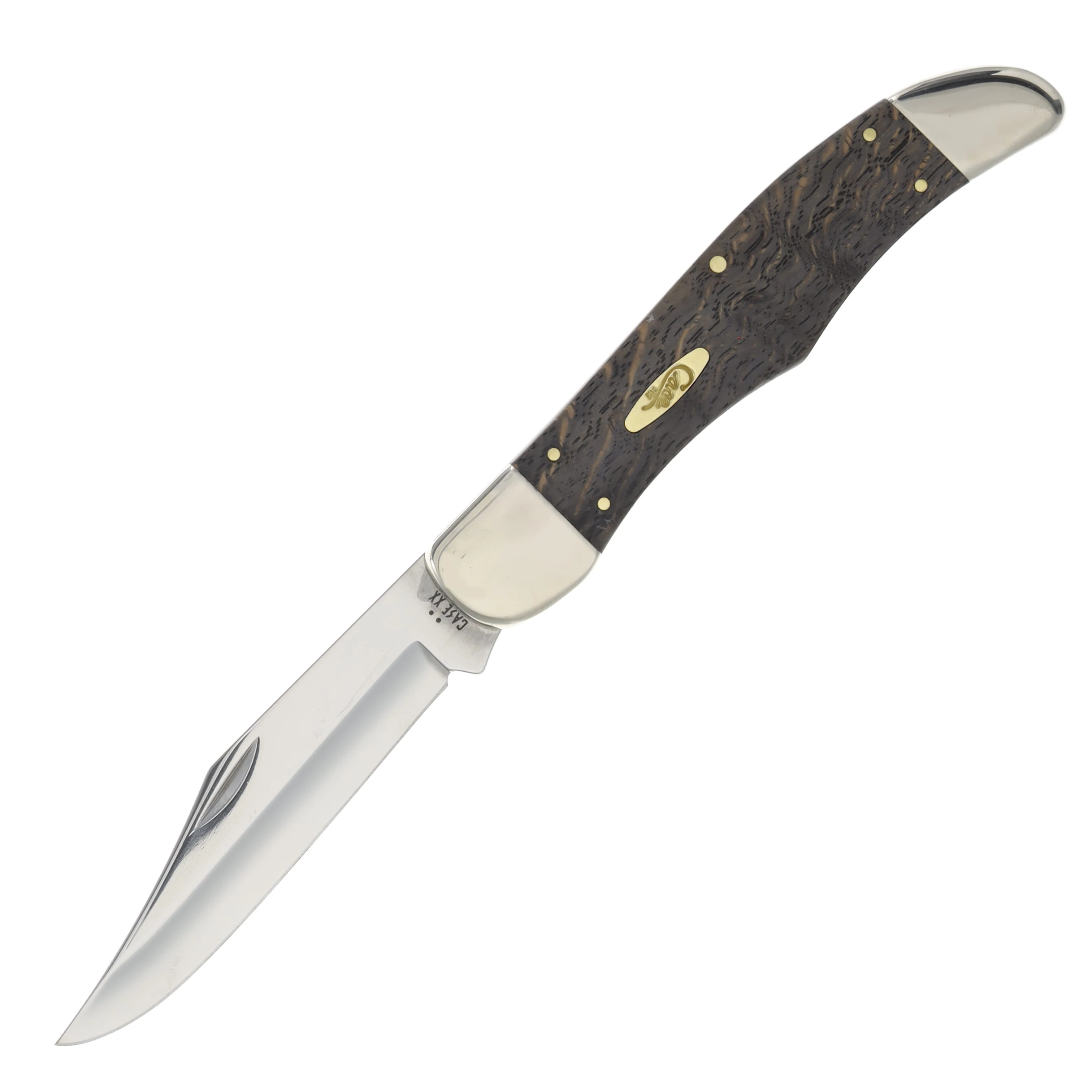 Case XX Black Curly Oak Wood One-Blade Folding Hunter CA14008 View 2