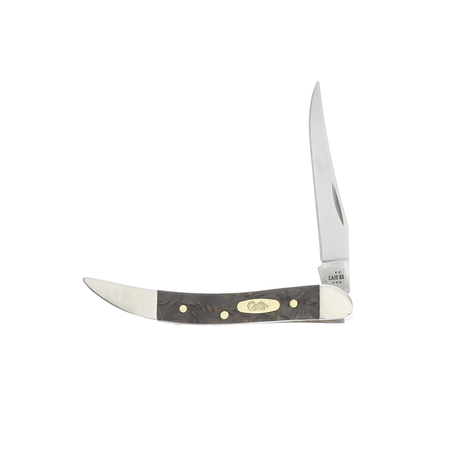 Case XX Black Curly Oak Wood Small Texas Toothpick Folding Knife CA14009 View 3