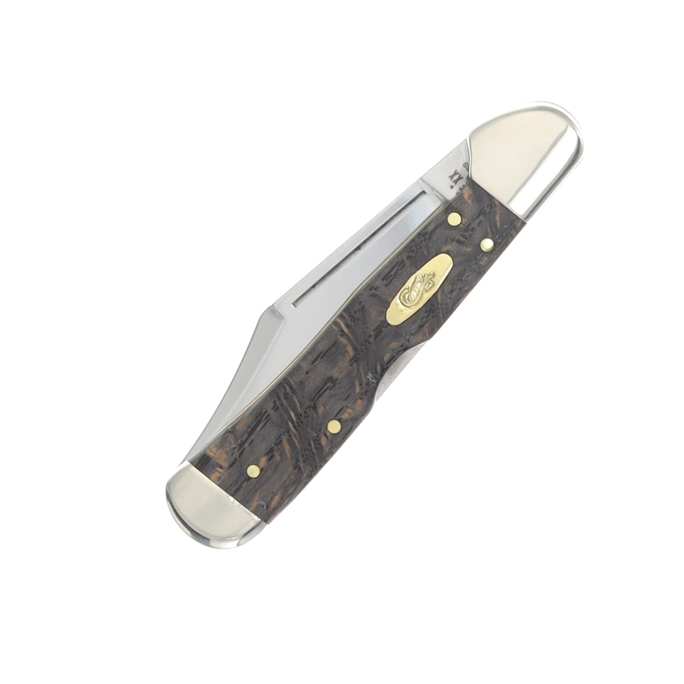 Case XX Black Curly Oak Wood Mini CopperLock Folding Knife CA14010