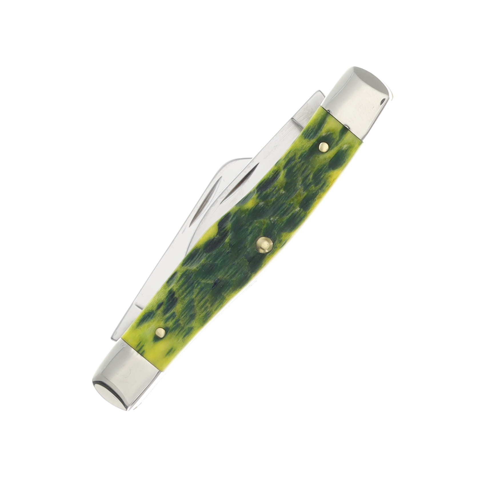 Case XX Medium Stockman Green Apple Peach Seed Jigged Bone CA27862 View 2