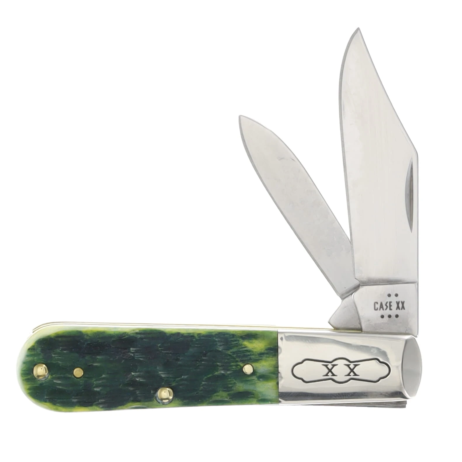 Case XX Barlow Folding Knife Green Apple Peach Seed Jigged Bone CA27865 View 1