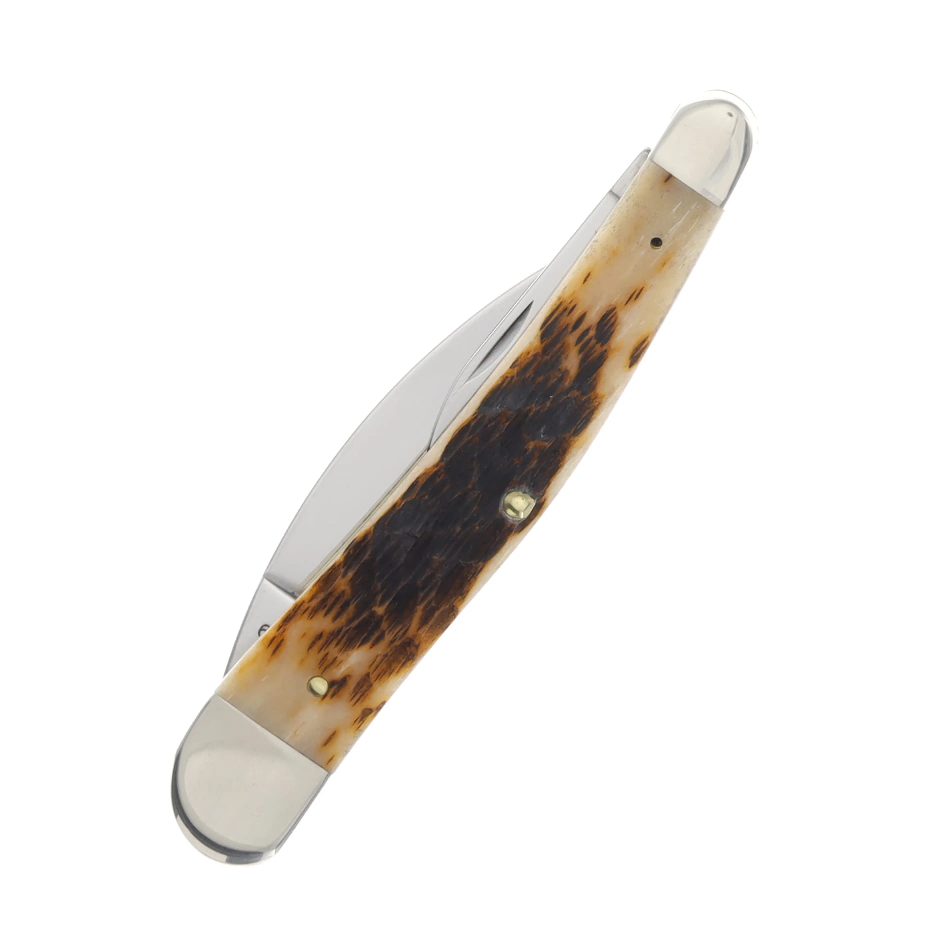 Case XX Seahorse Whittler Folding Knife Peach Seed Jig Amber Bone CS CA30094 View 2